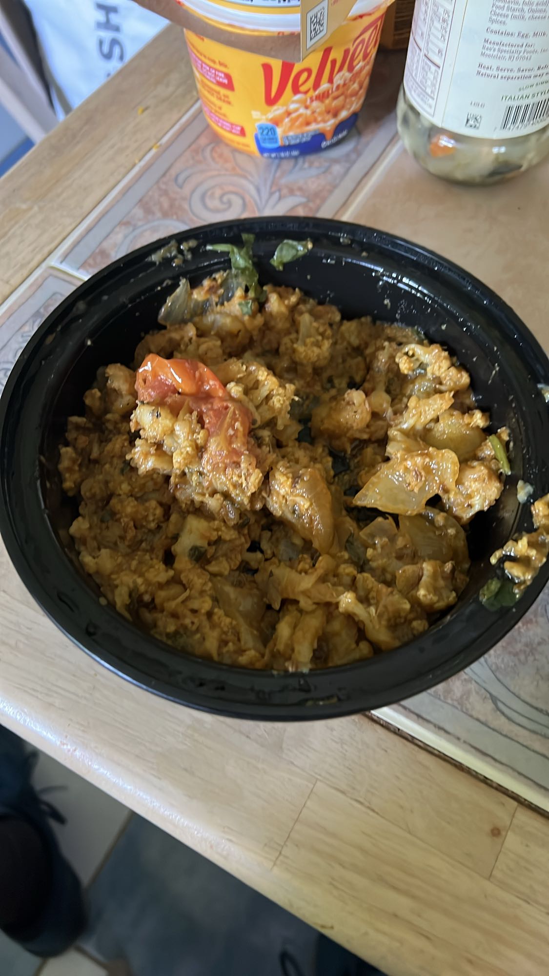 Scrambled eggs with veggies