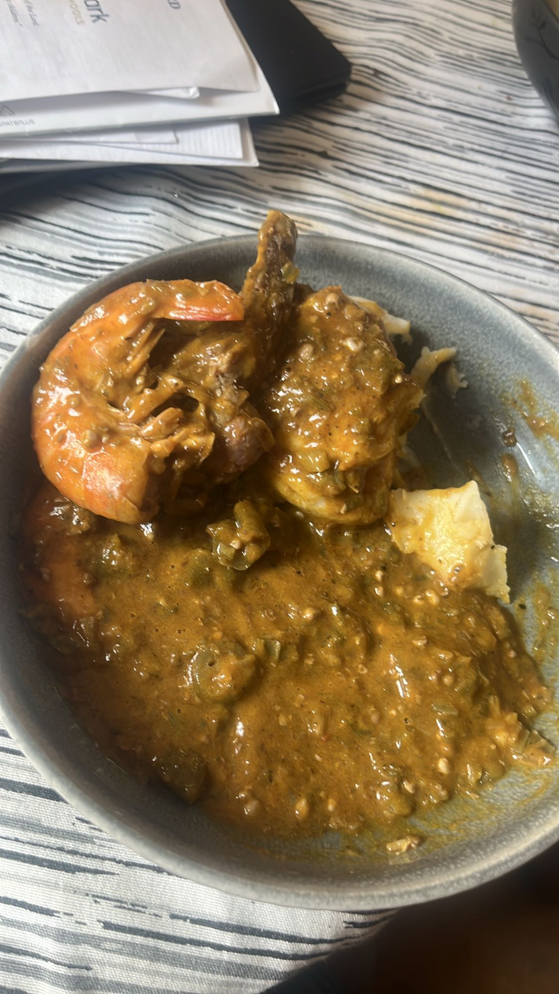 Shrimp stew with yam