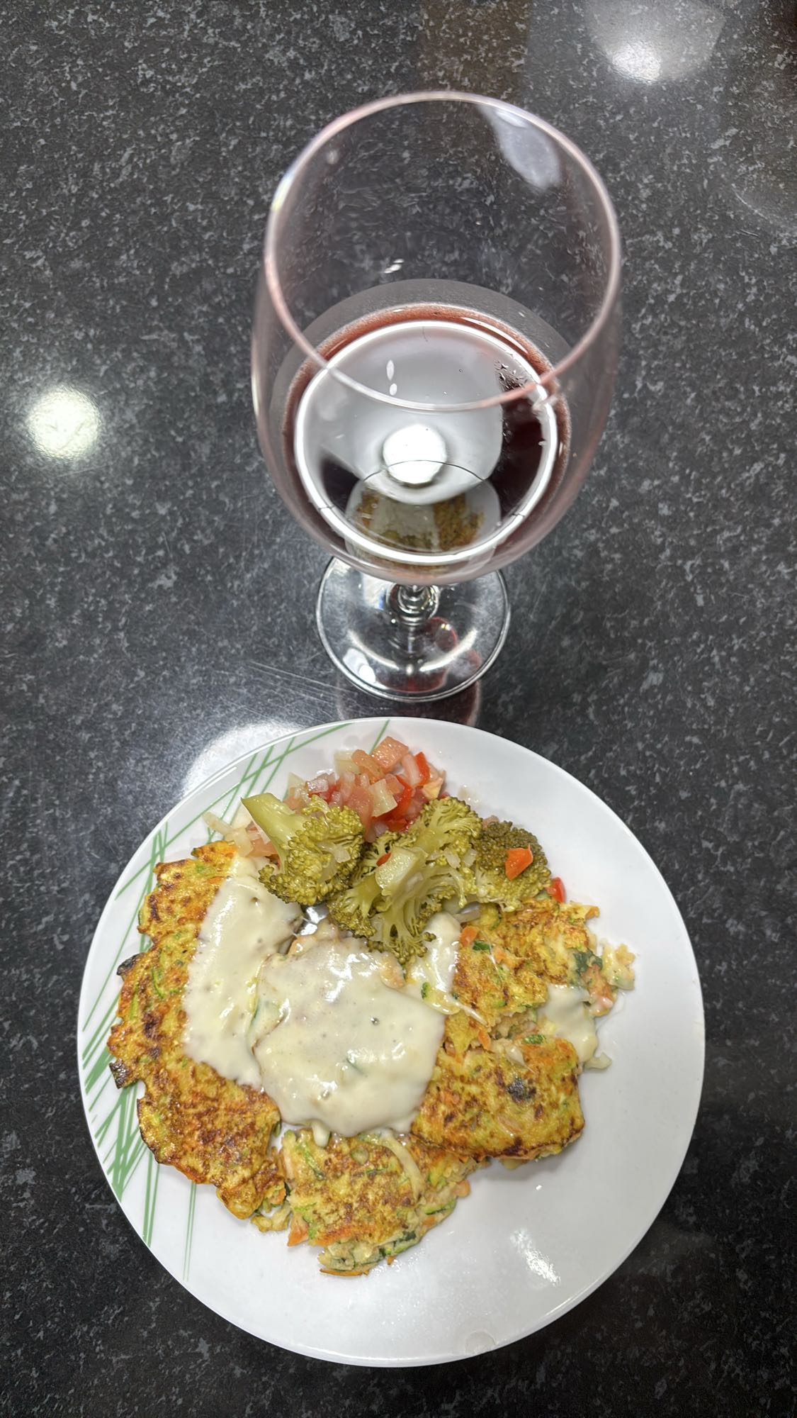 Panqueca de legumes c/ vinho