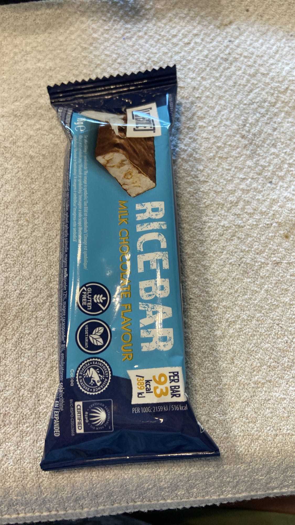 Rijstreep melkchocolade