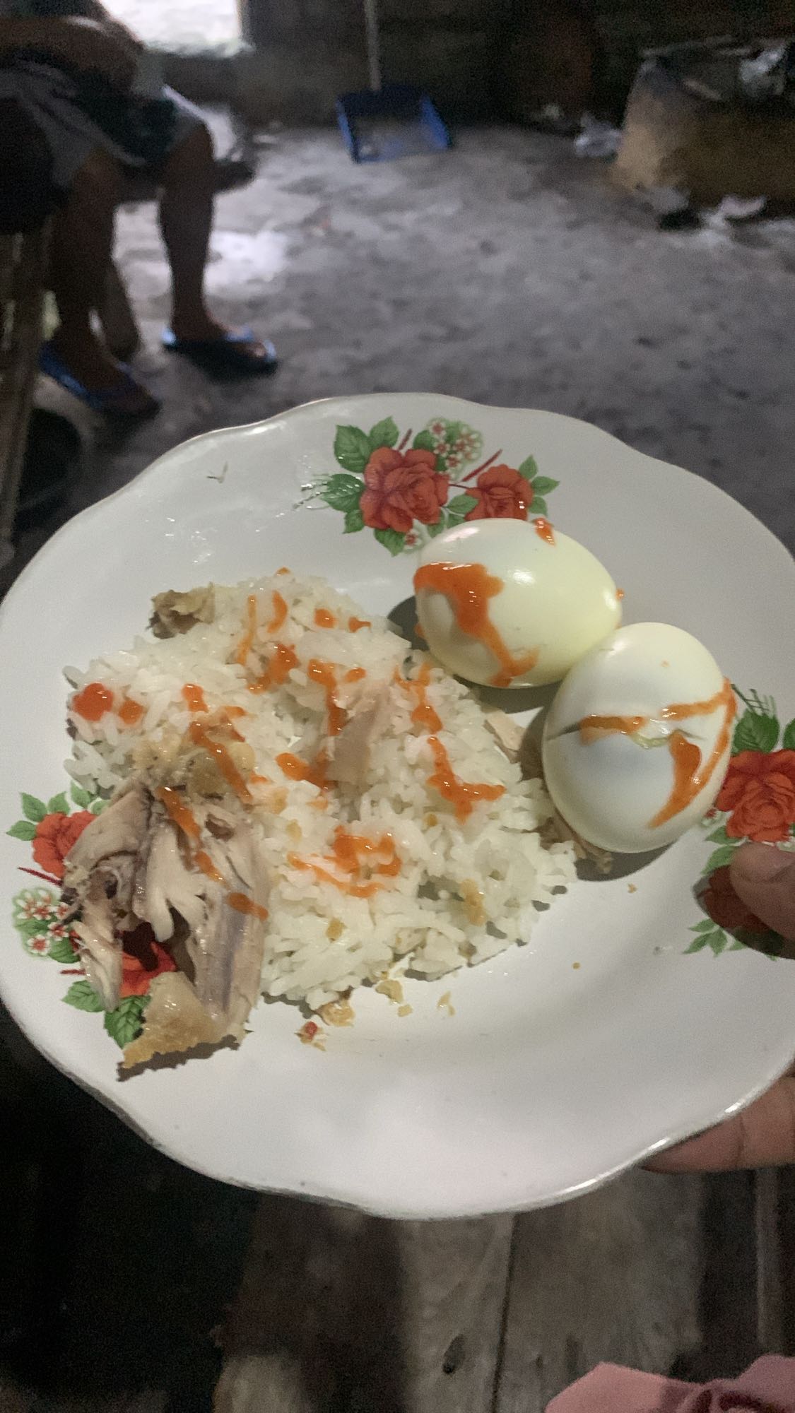 Rice with eggs & chicken
