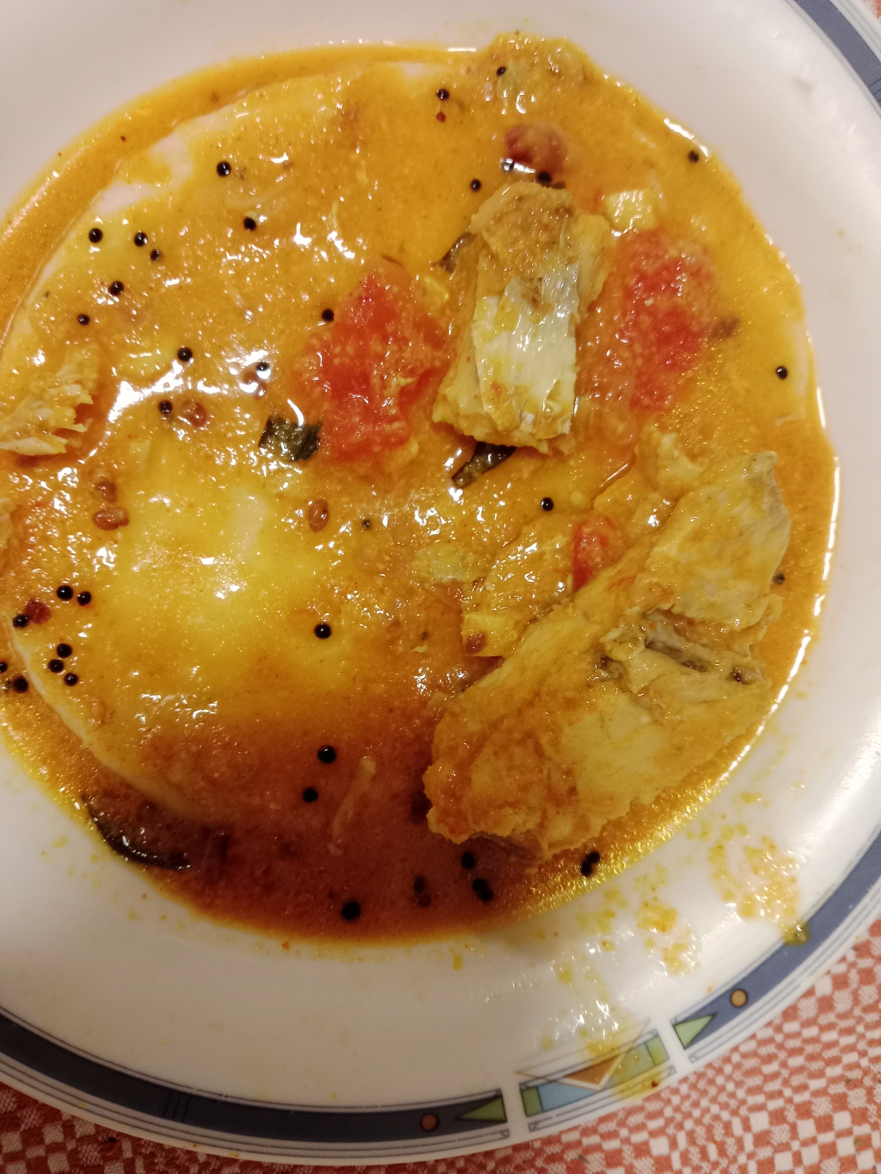 Fish curry with rice