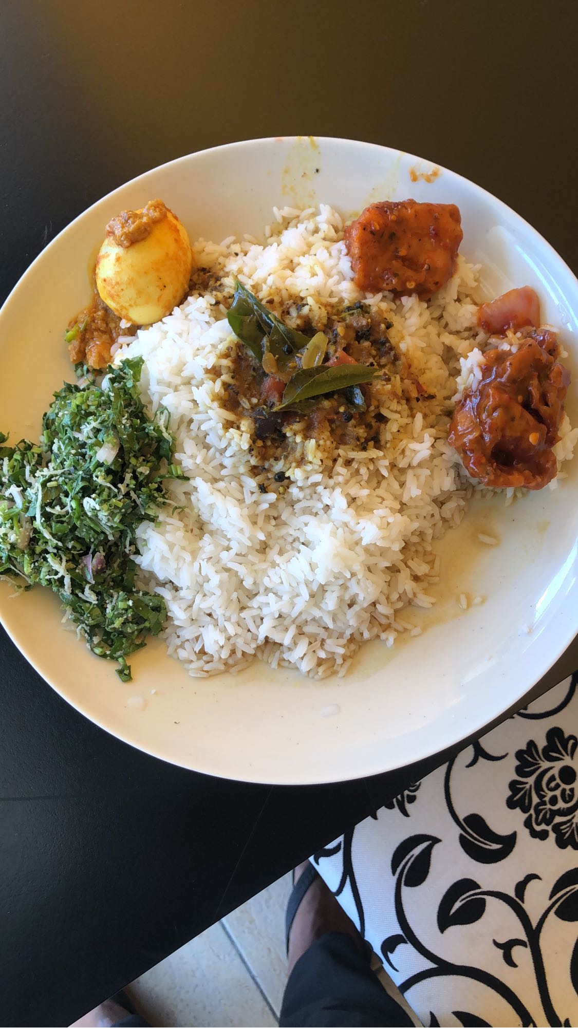 Rice with egg and curry