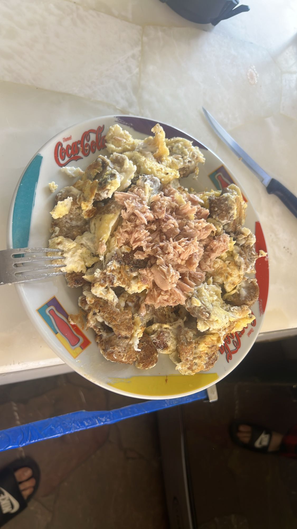 revuelto de atún y huevo