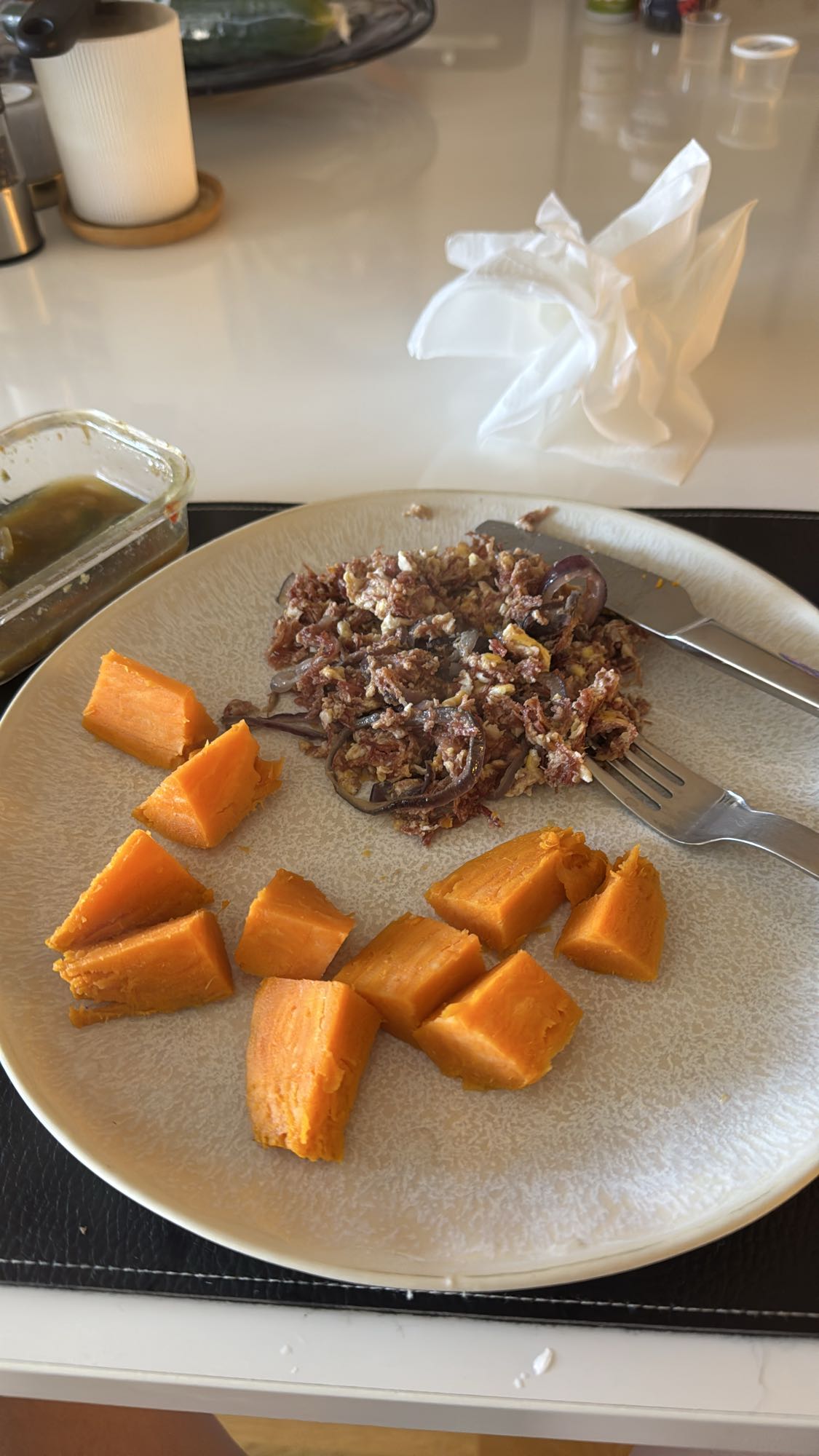 Sötpotatis och köttägg