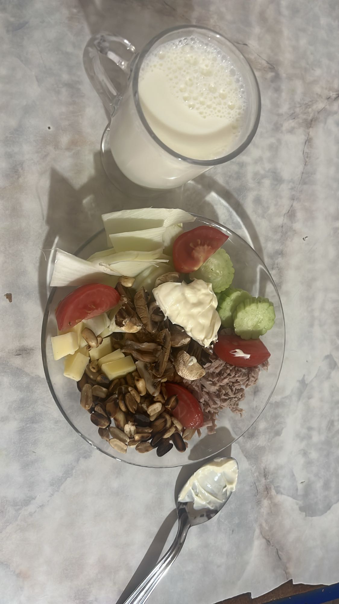 Salade mixte au lait