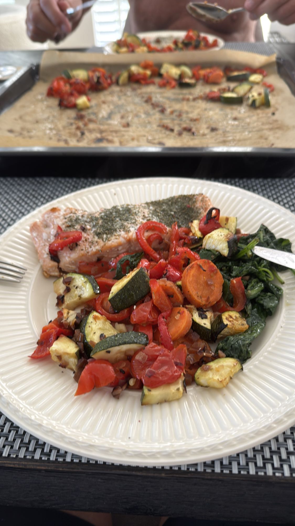 Zalm met gegrilde groenten