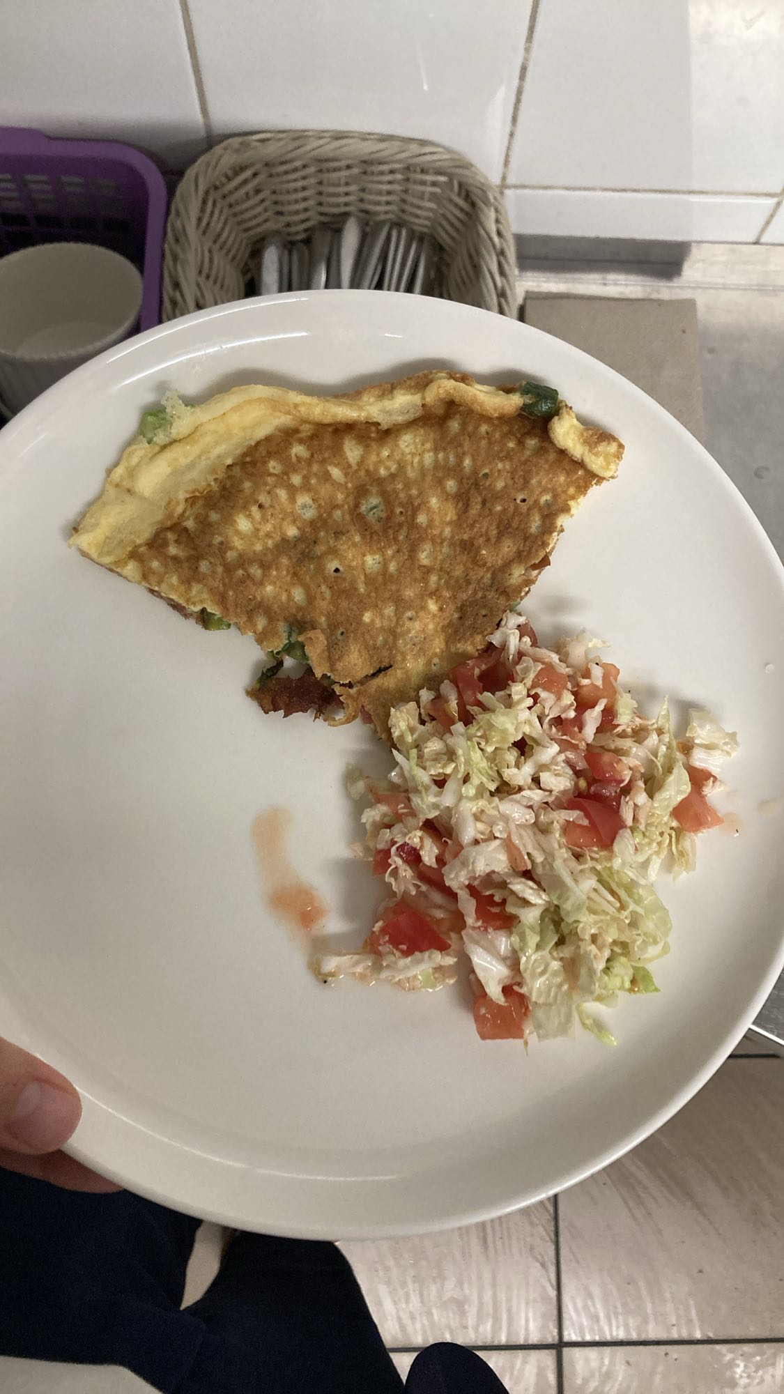 Omelette with salad