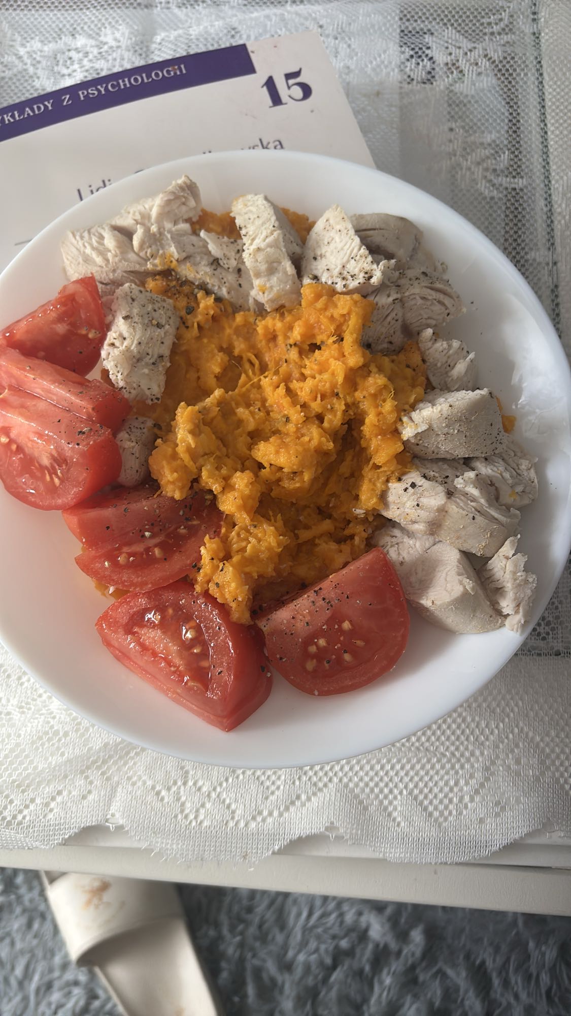 Batat pierś z indyka pomidor