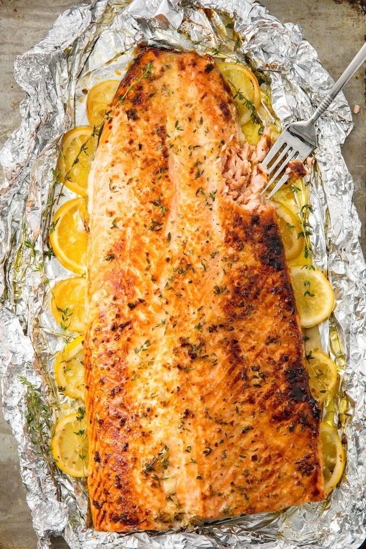 salmón al horno con limón