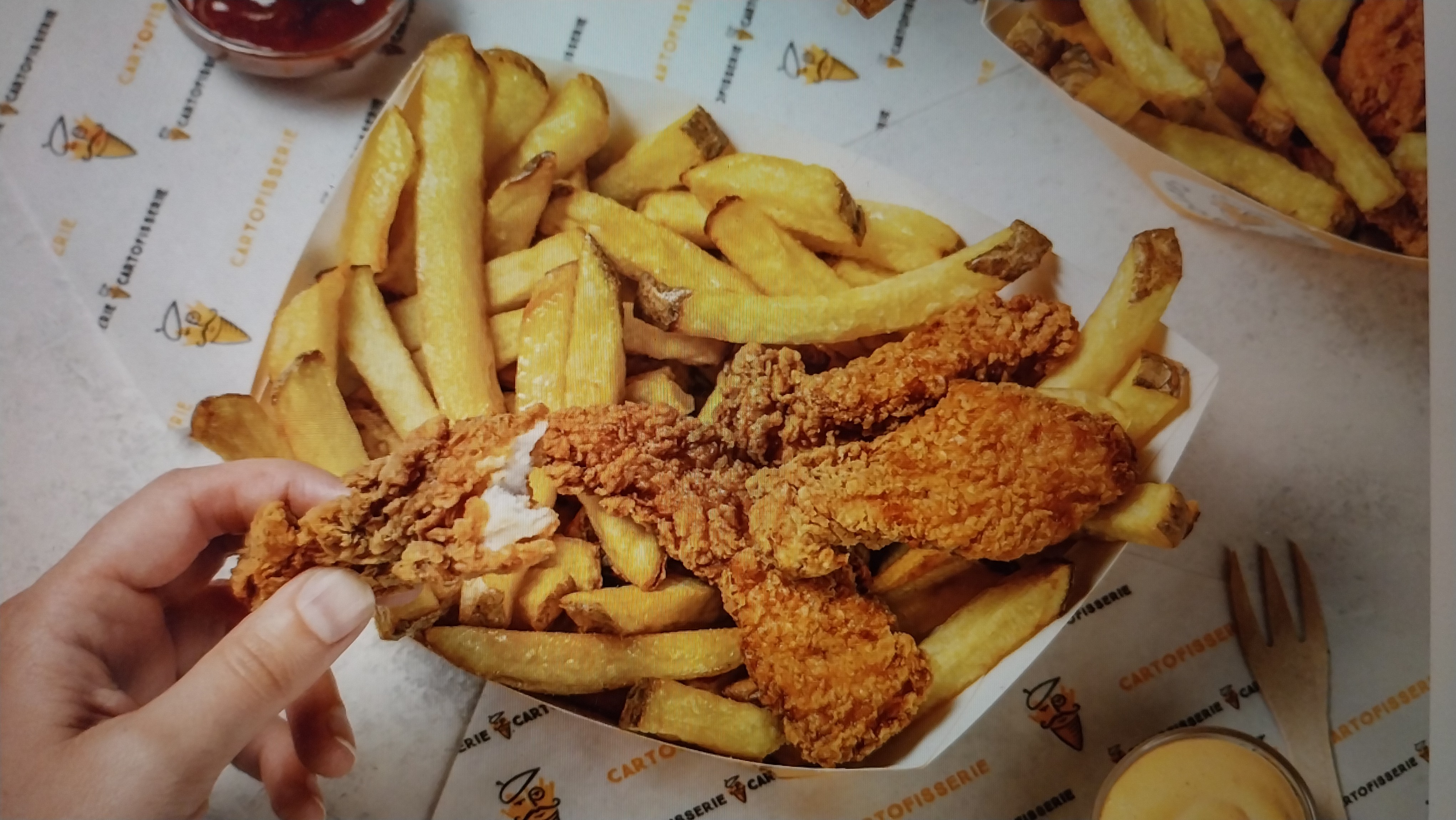Fried chicken and fries
