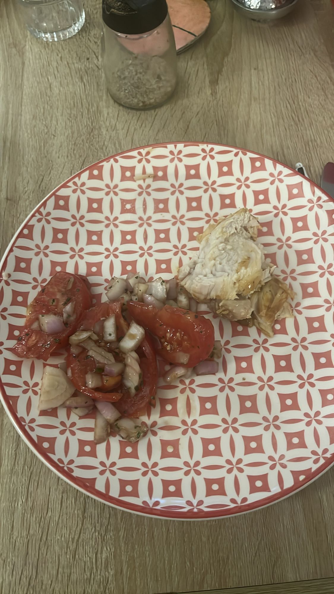Poulet et salade tomate