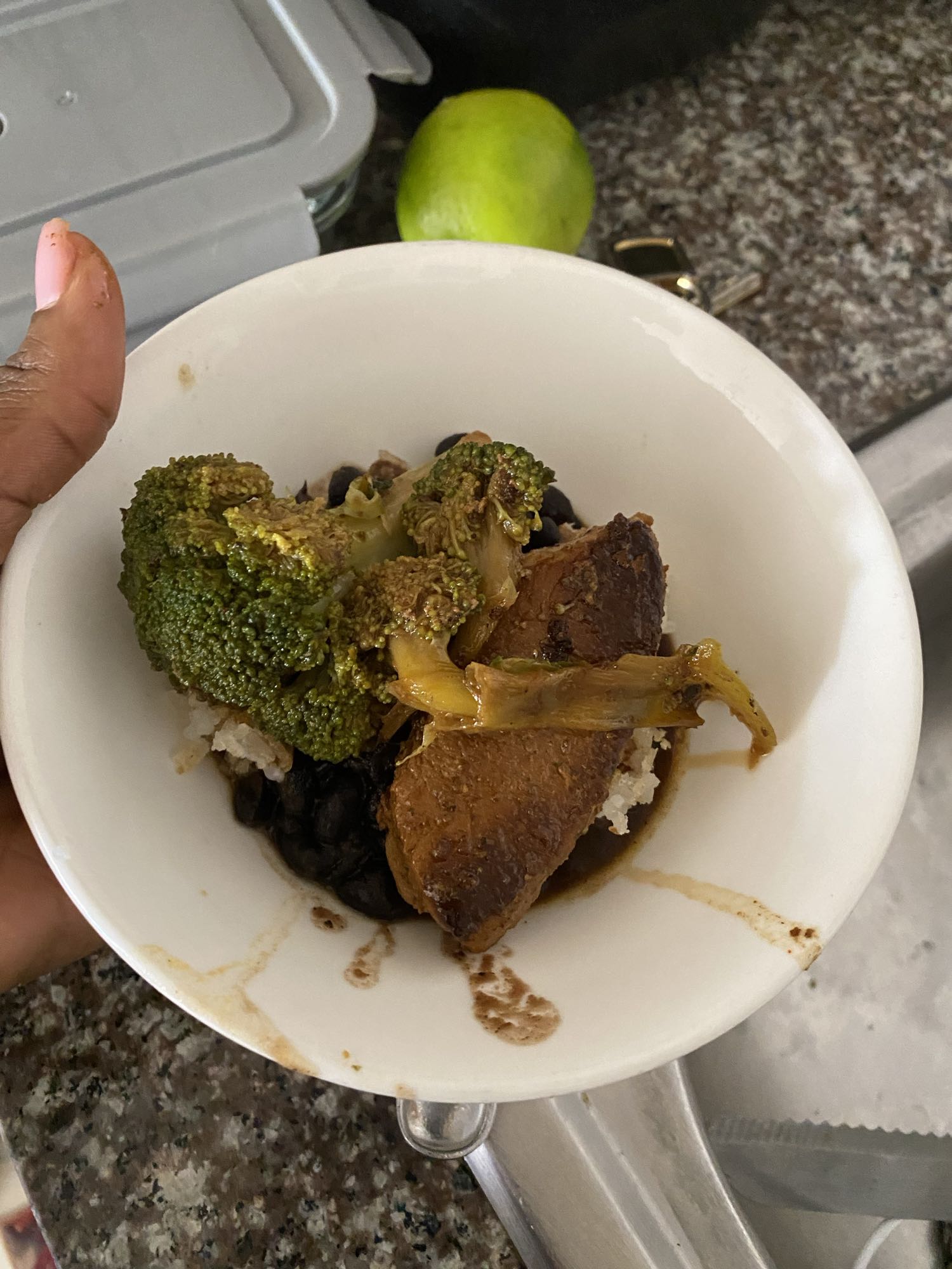 Pollo con arroz y brócoli