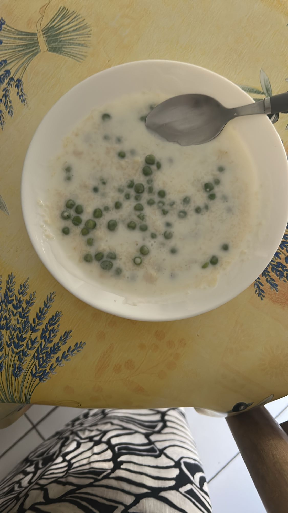 soupe au lait et pois