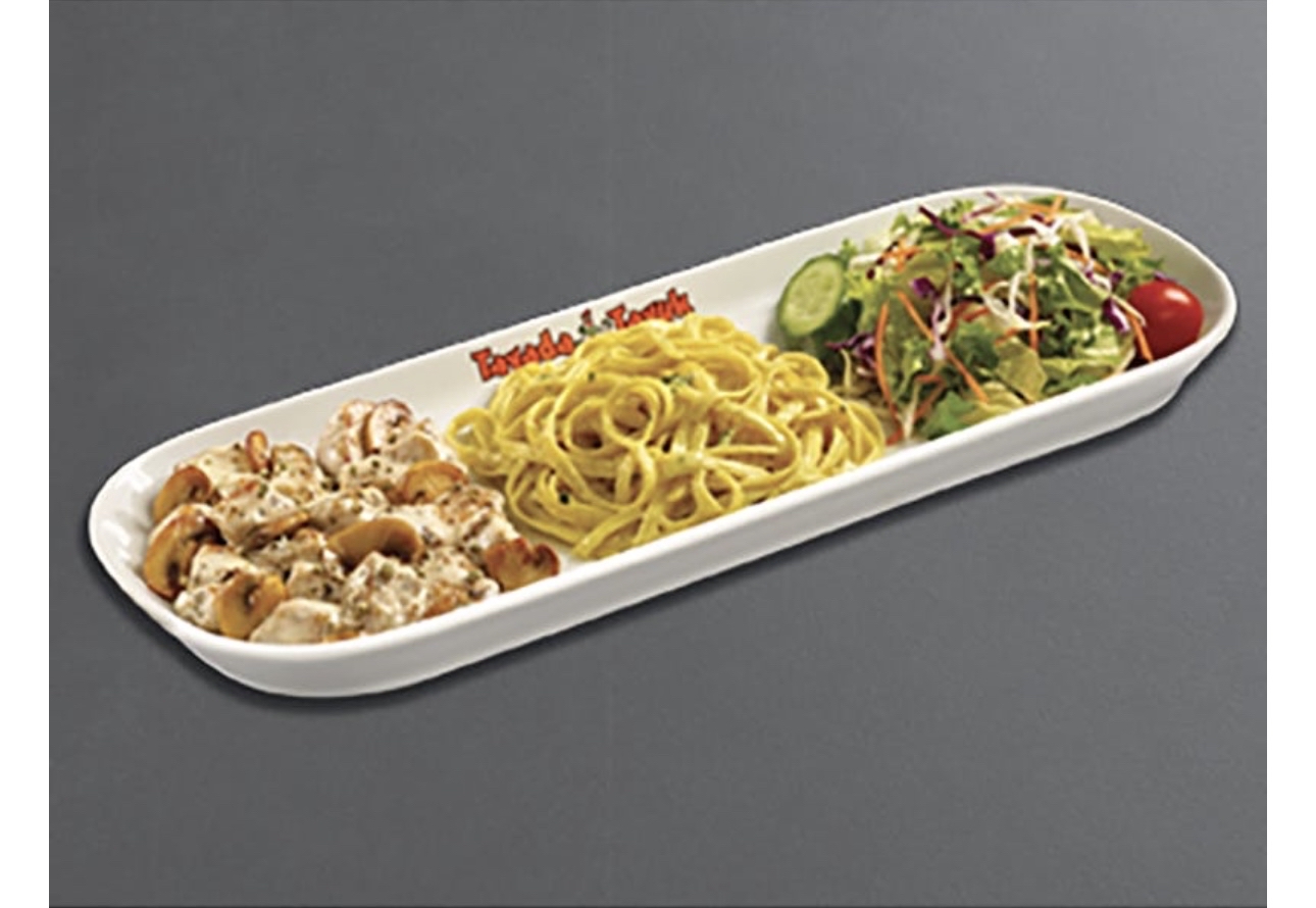 Chicken pasta with salad