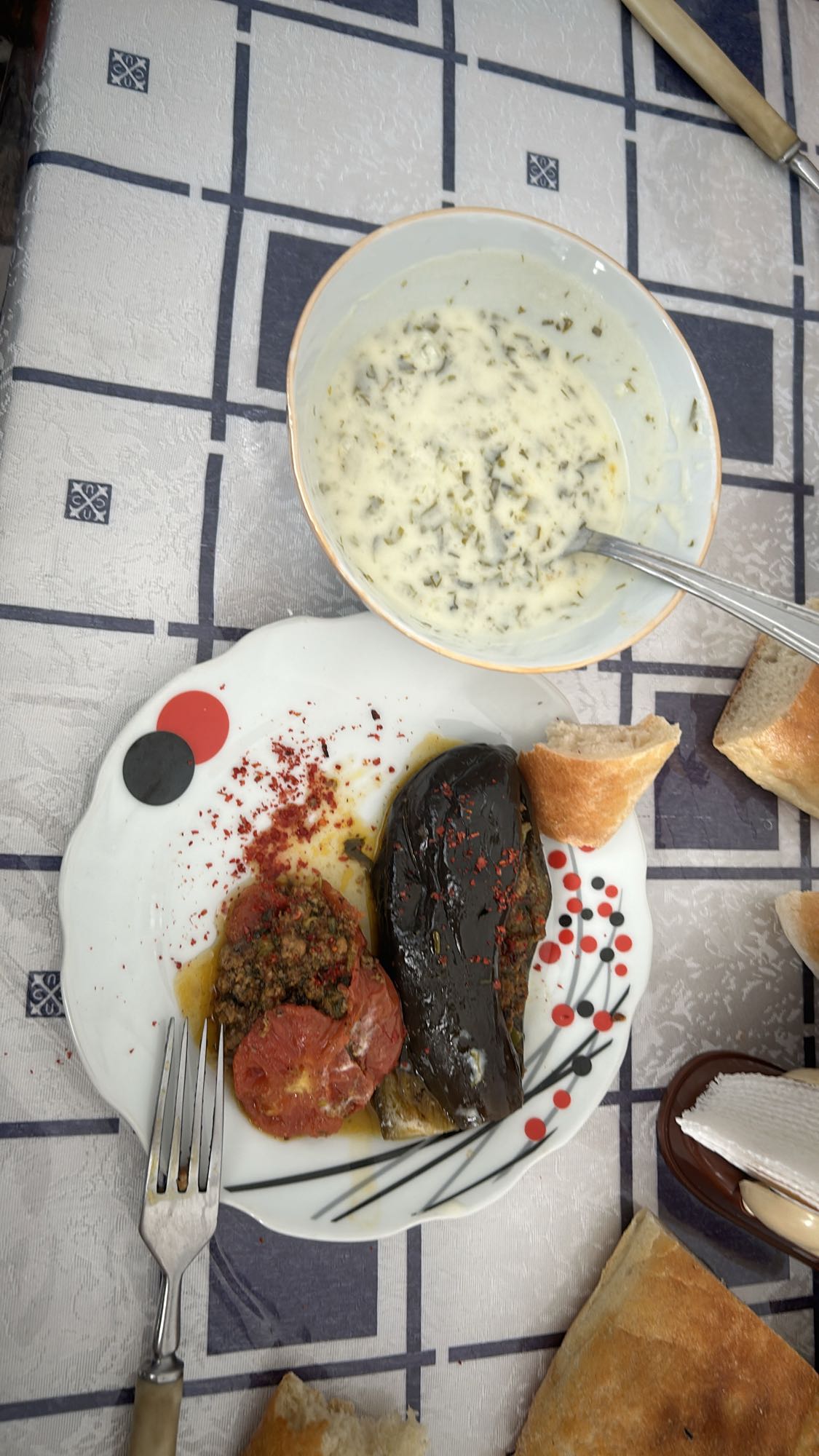 Stuffed Veggies with Yogurt Soup