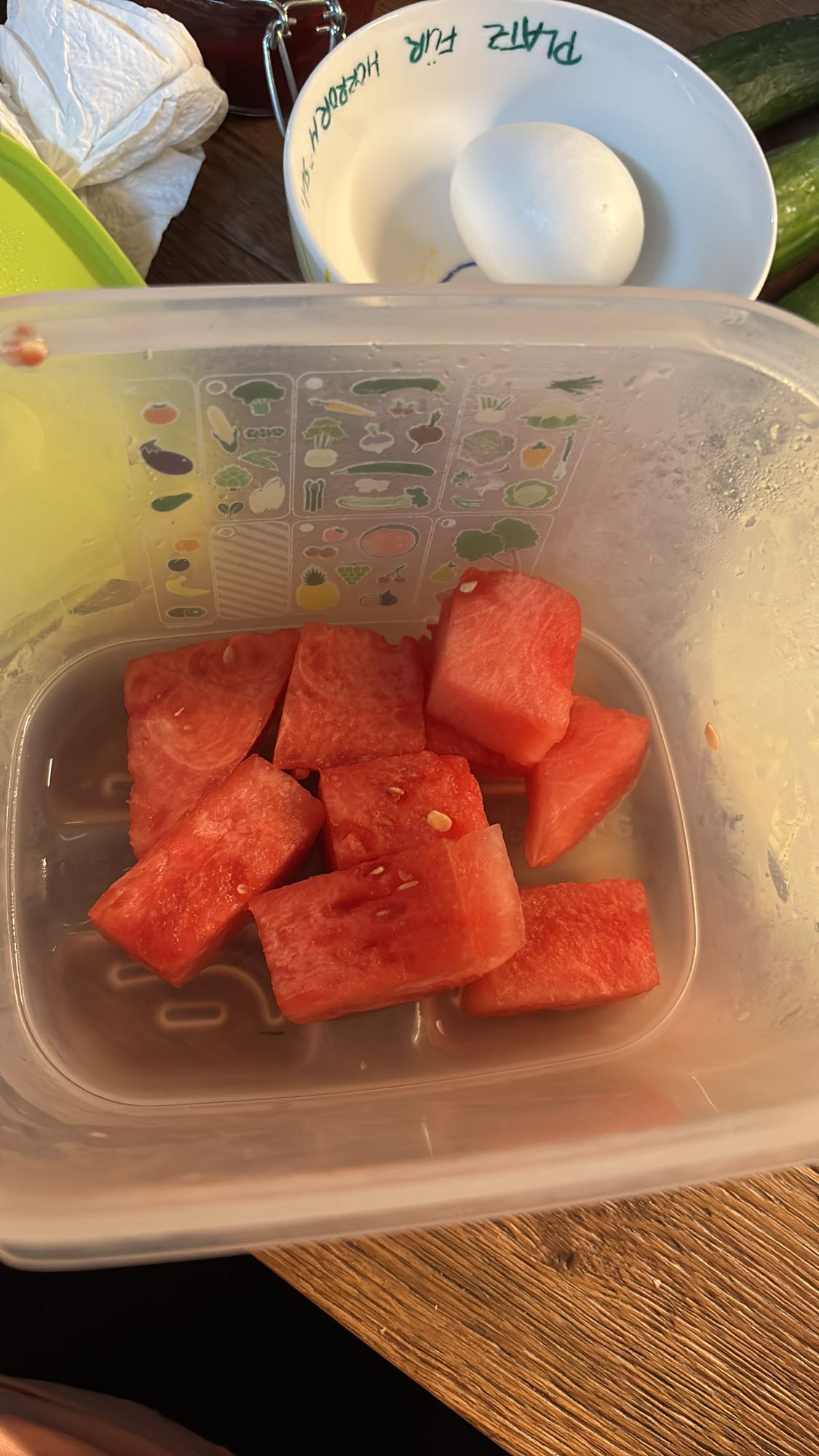 Wassermelone und Ei Snack