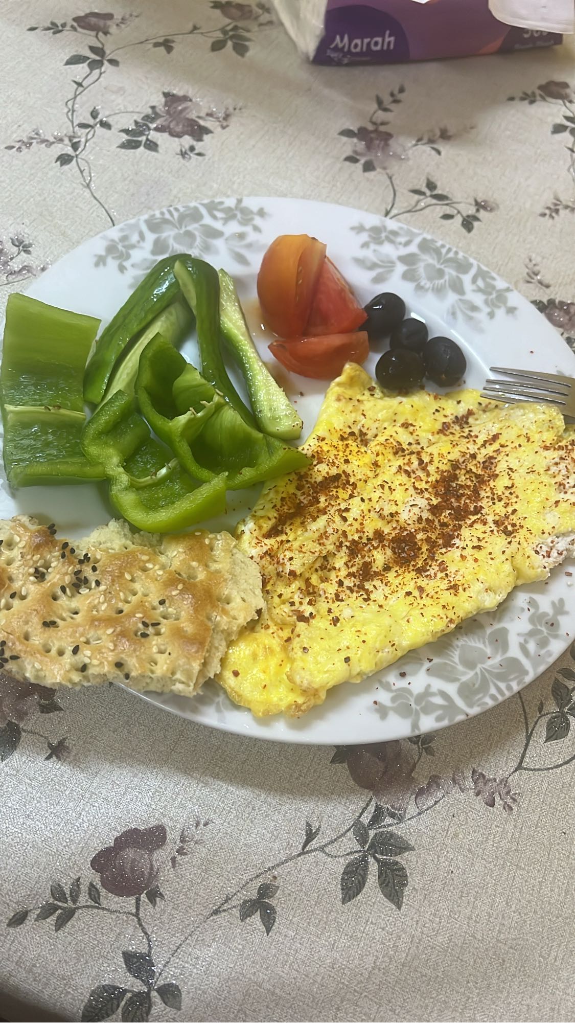Egg omelette plate