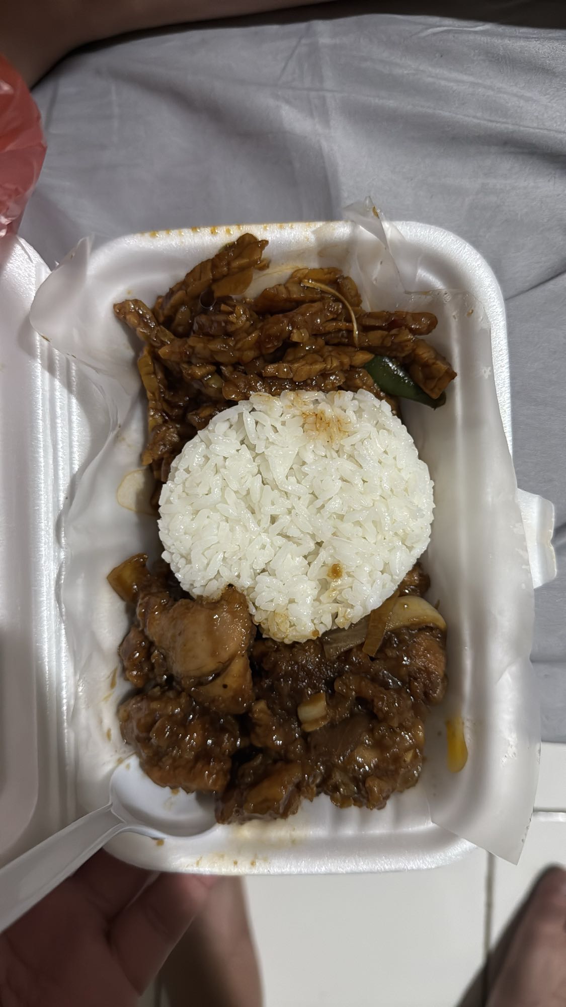 Rice with tempeh & chicken