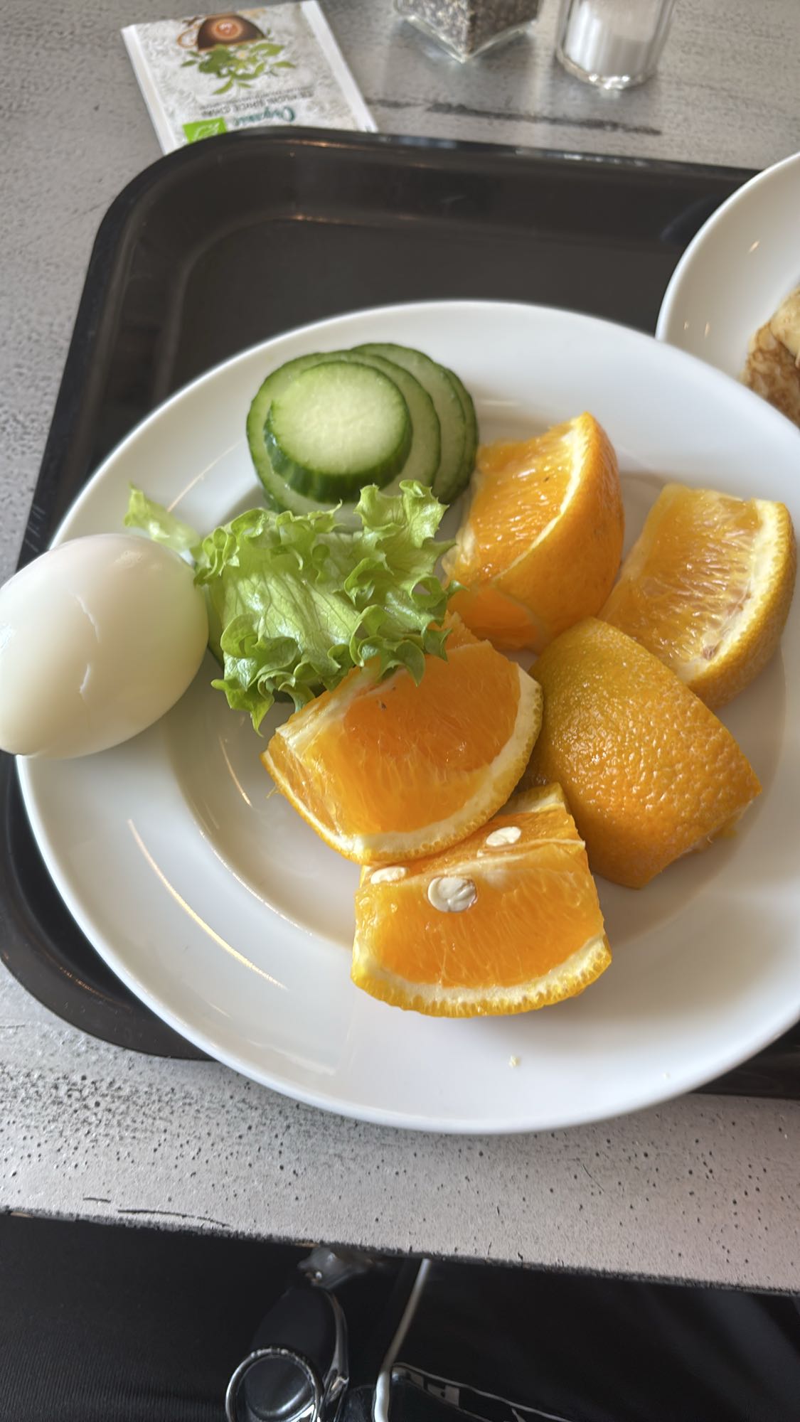 Egg and fruit plate