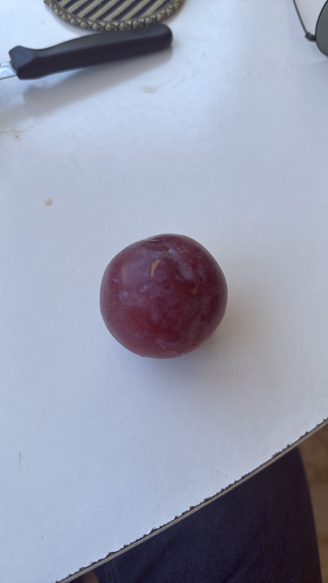 Single red plum