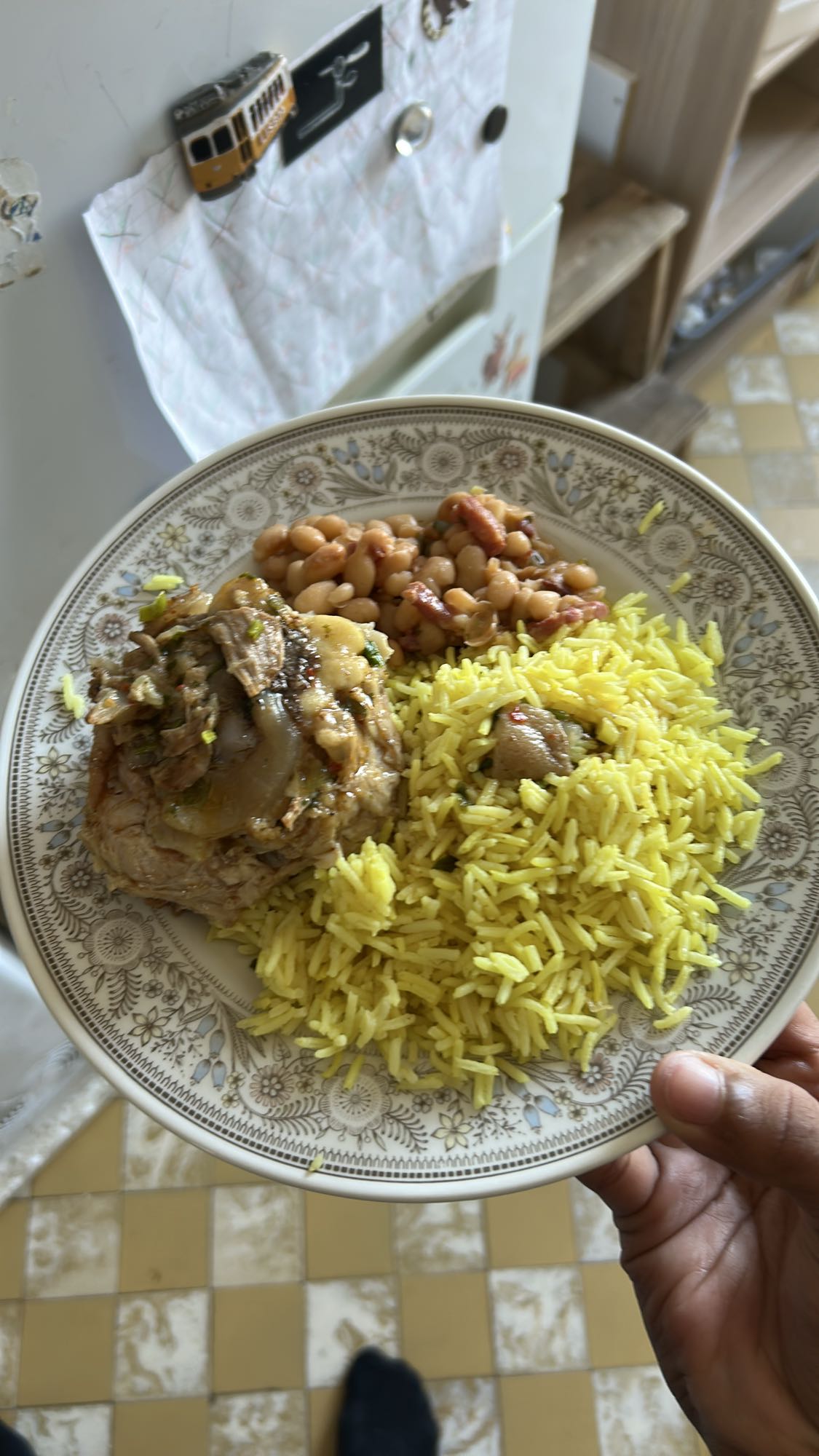 Riz au poulet et haricots