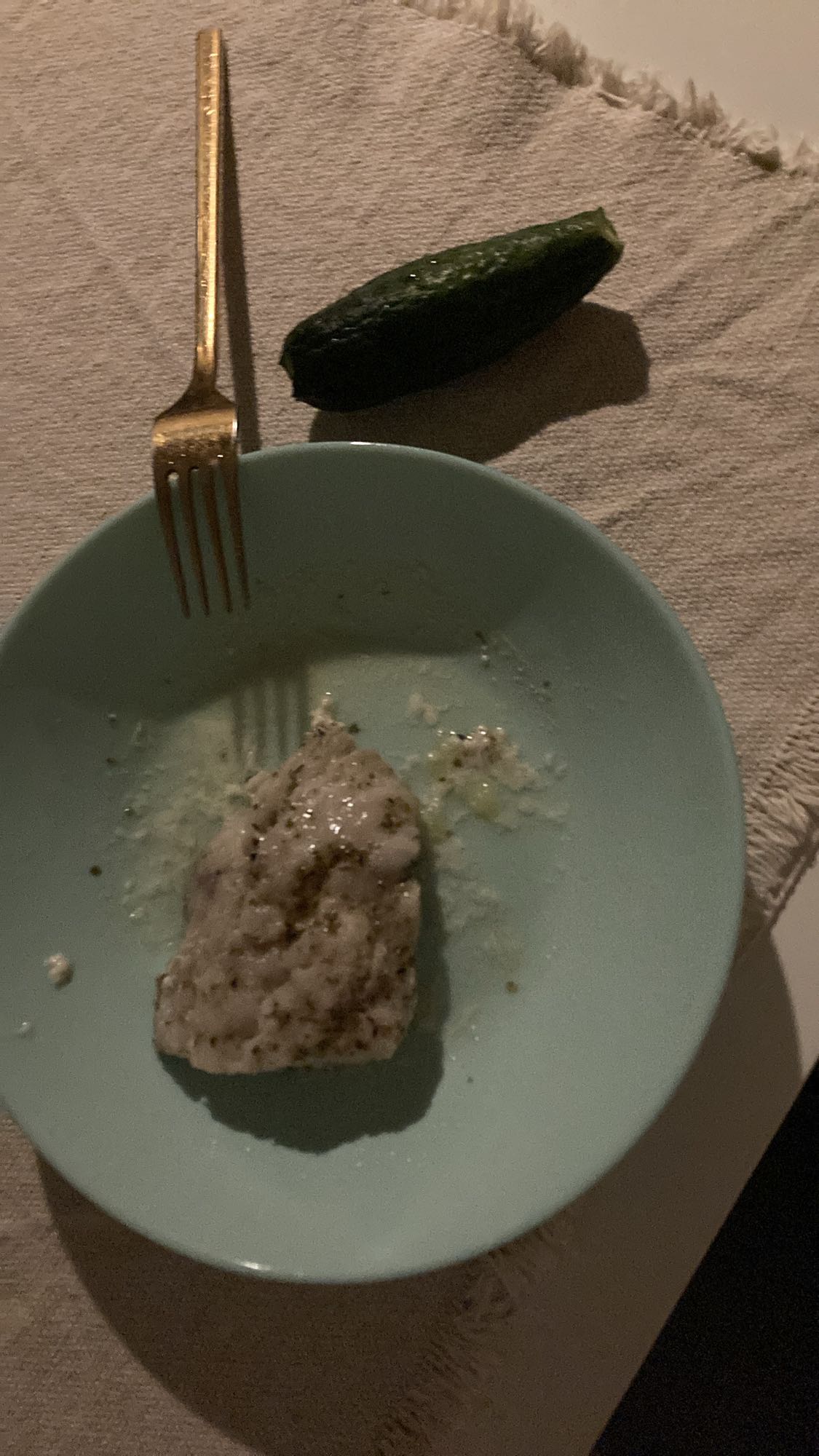 Fish fillet and cucumber