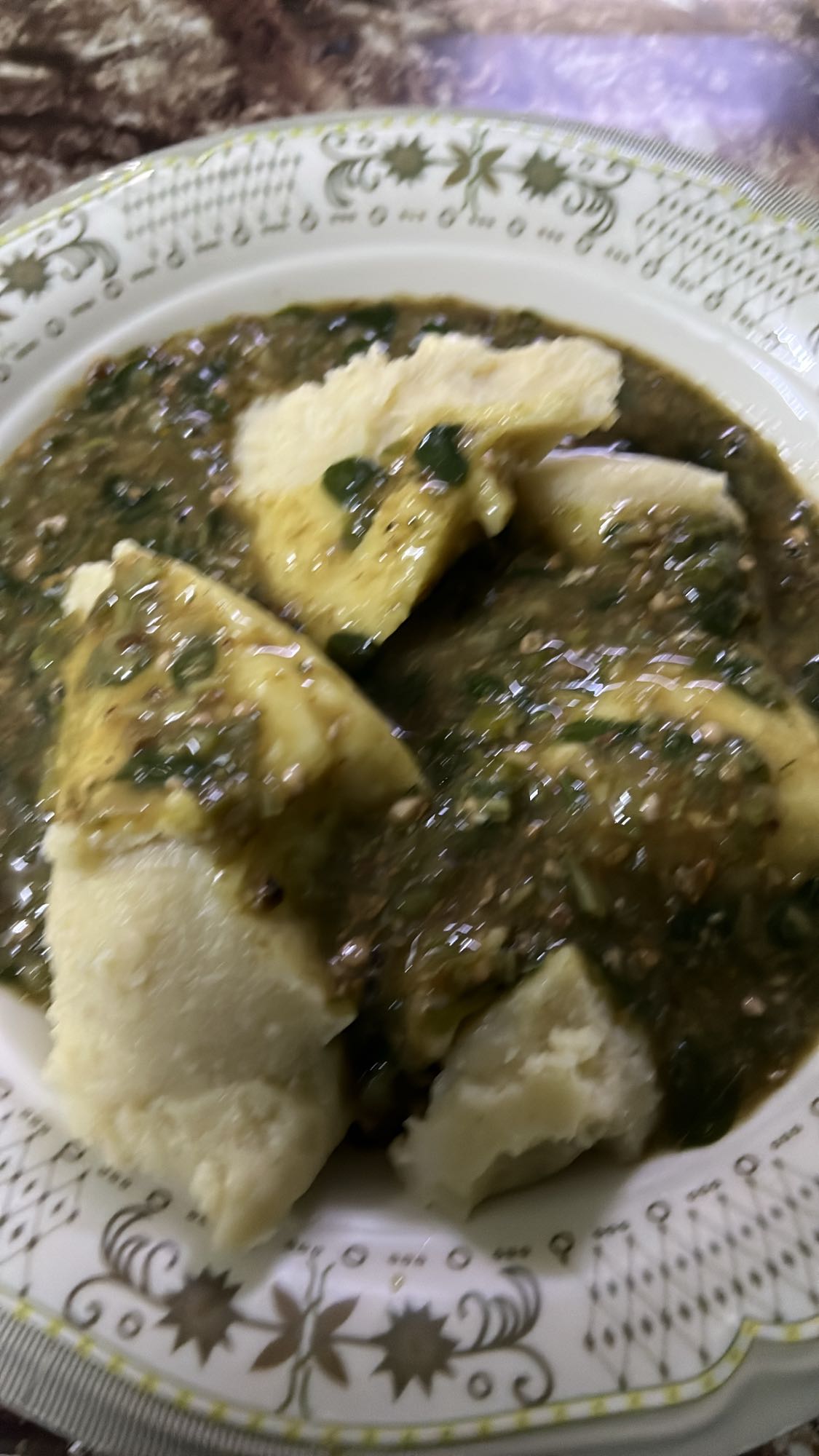 Foufou et sauce gombo