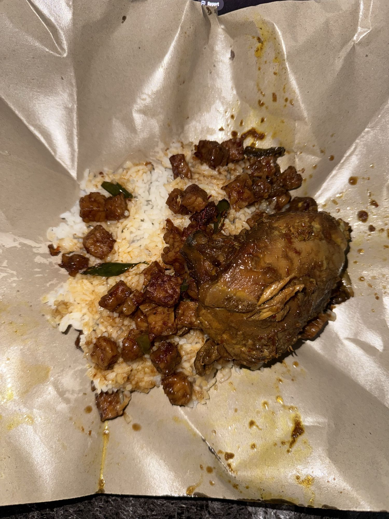 Rice with chicken & tempeh