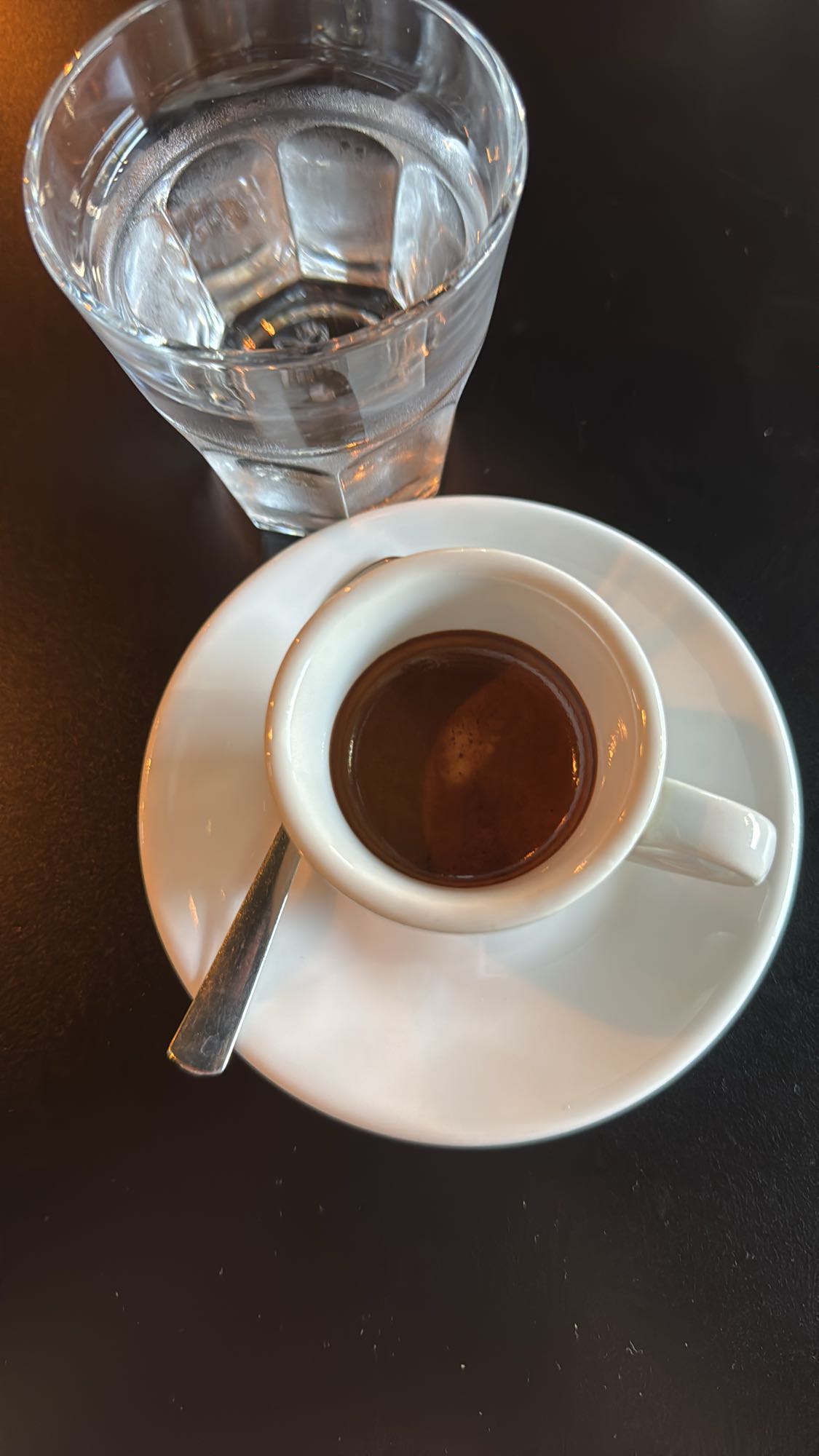 Espresso and water