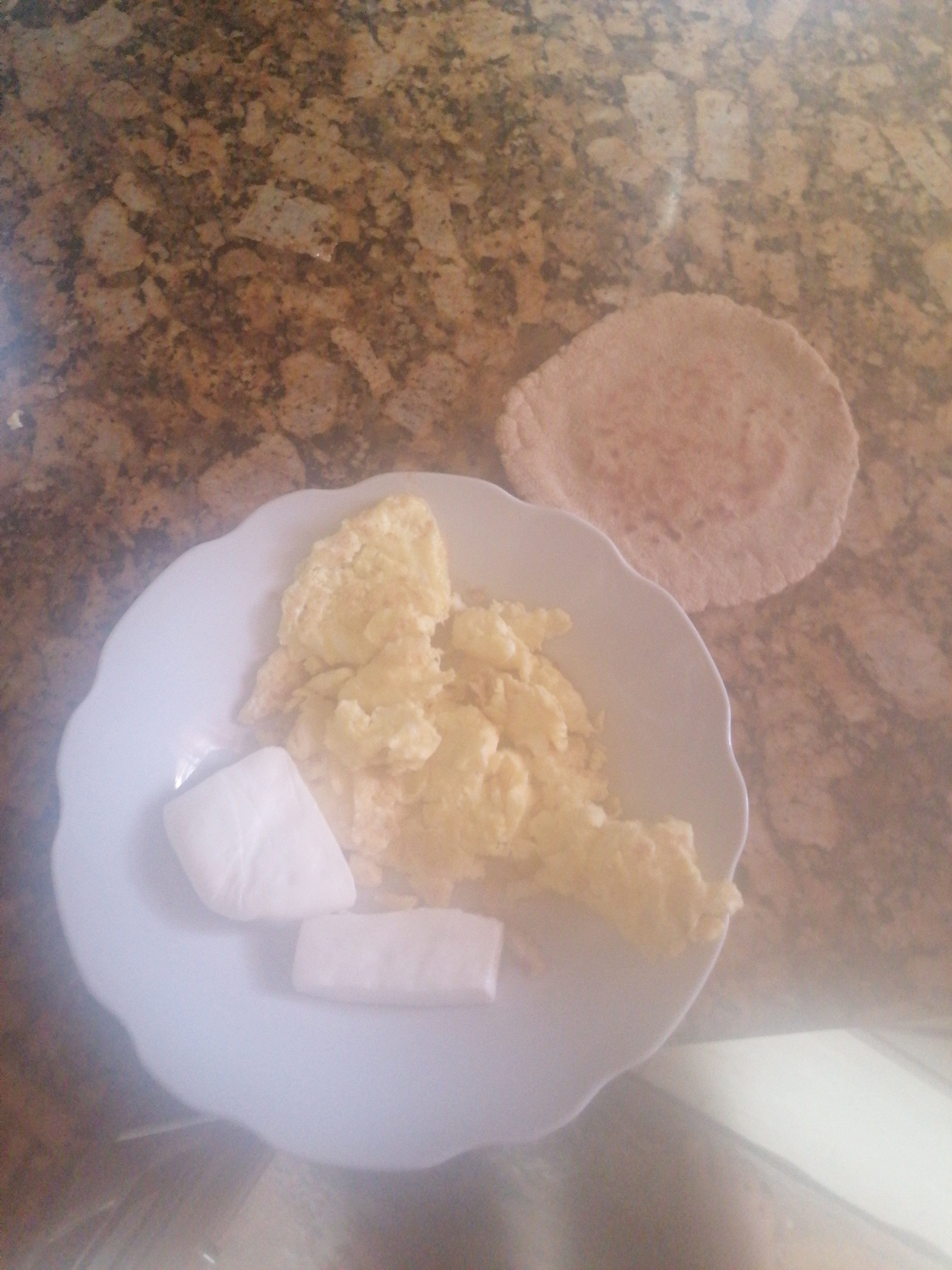 Eggs with cheese & bread