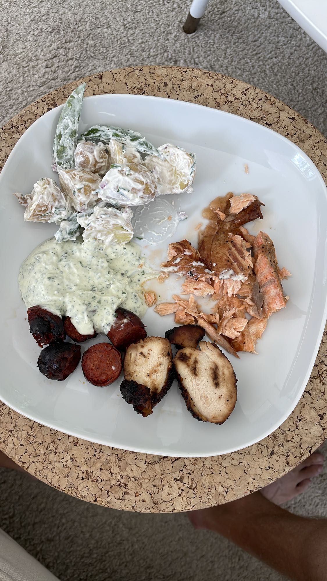 Grilltallrik med potatissallad