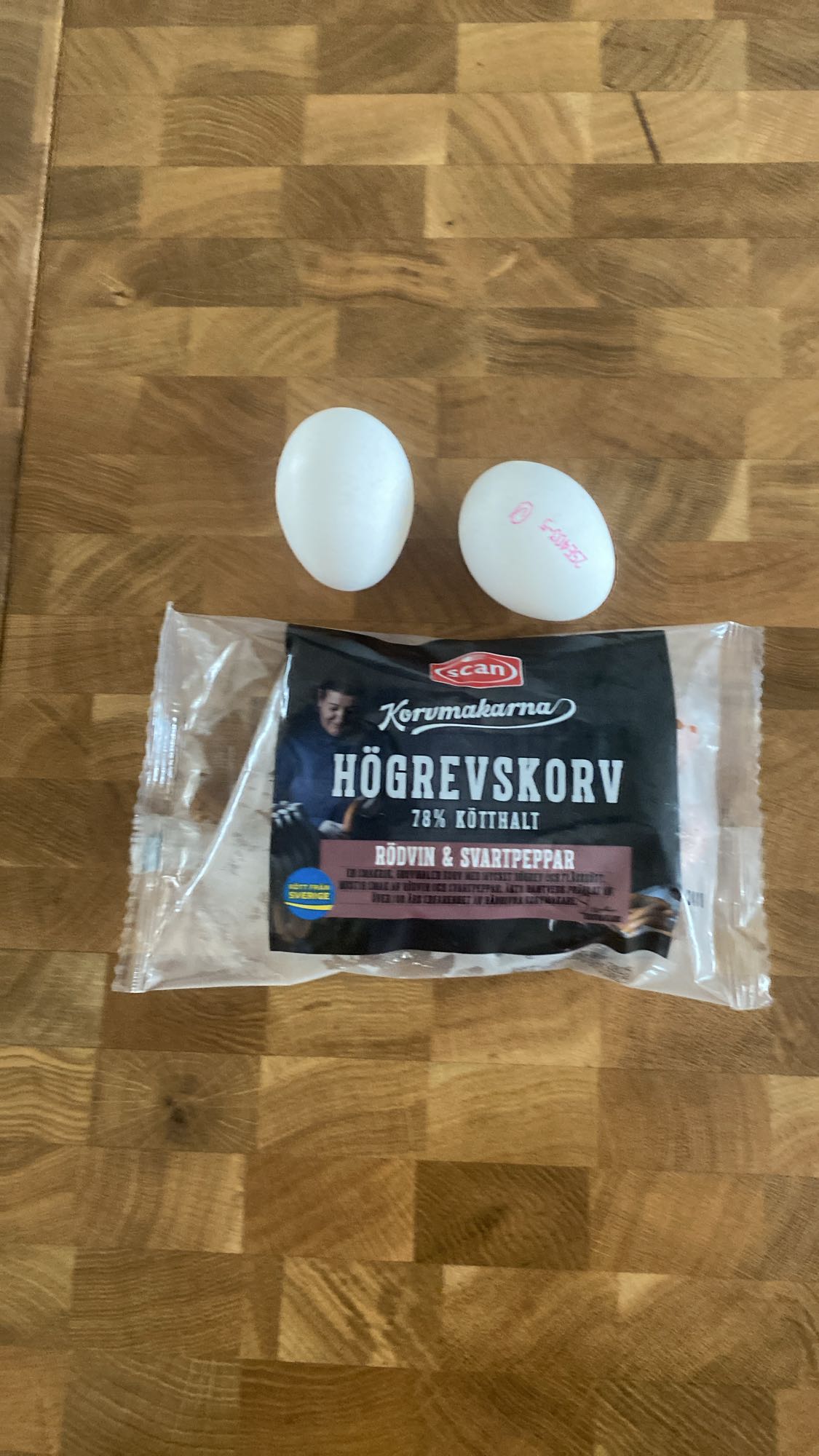 Ägg och högrevskorv