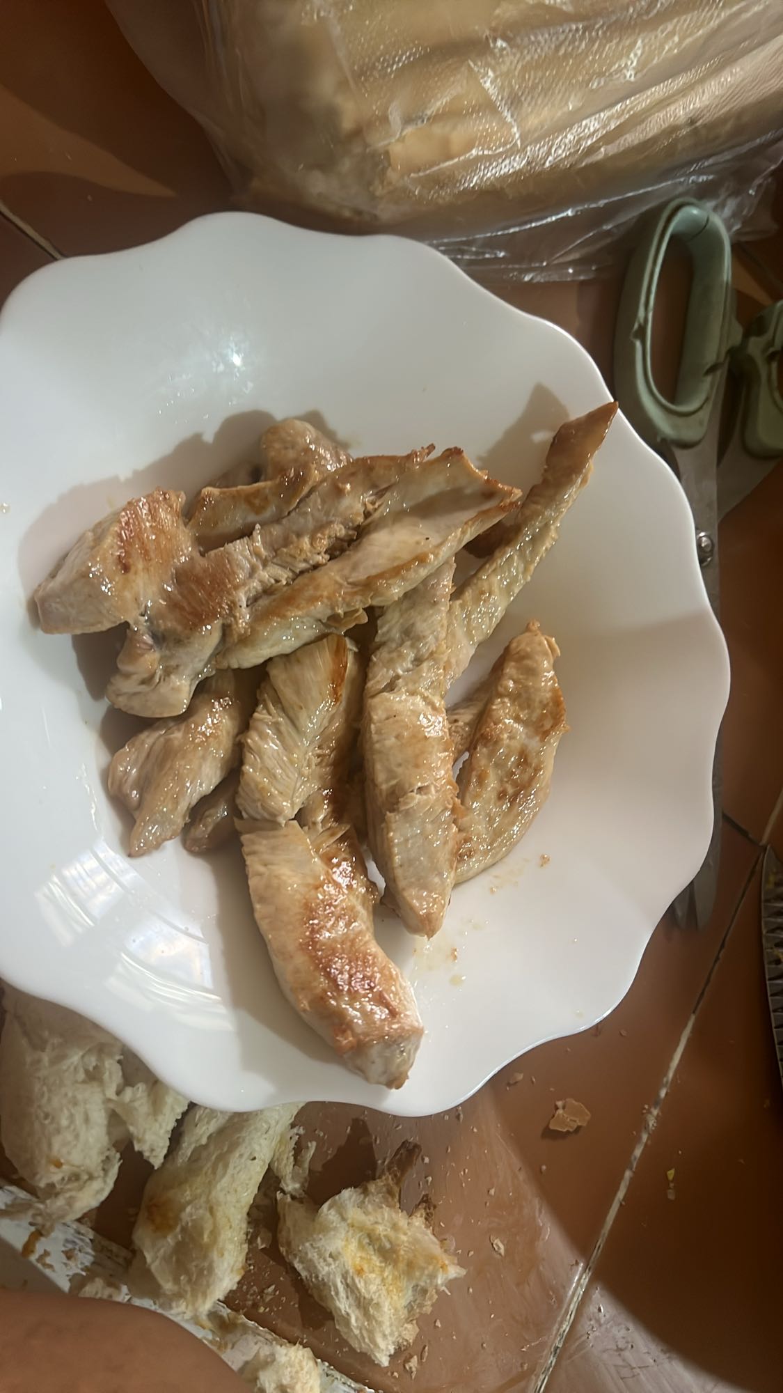 Poulet grillé et pain
