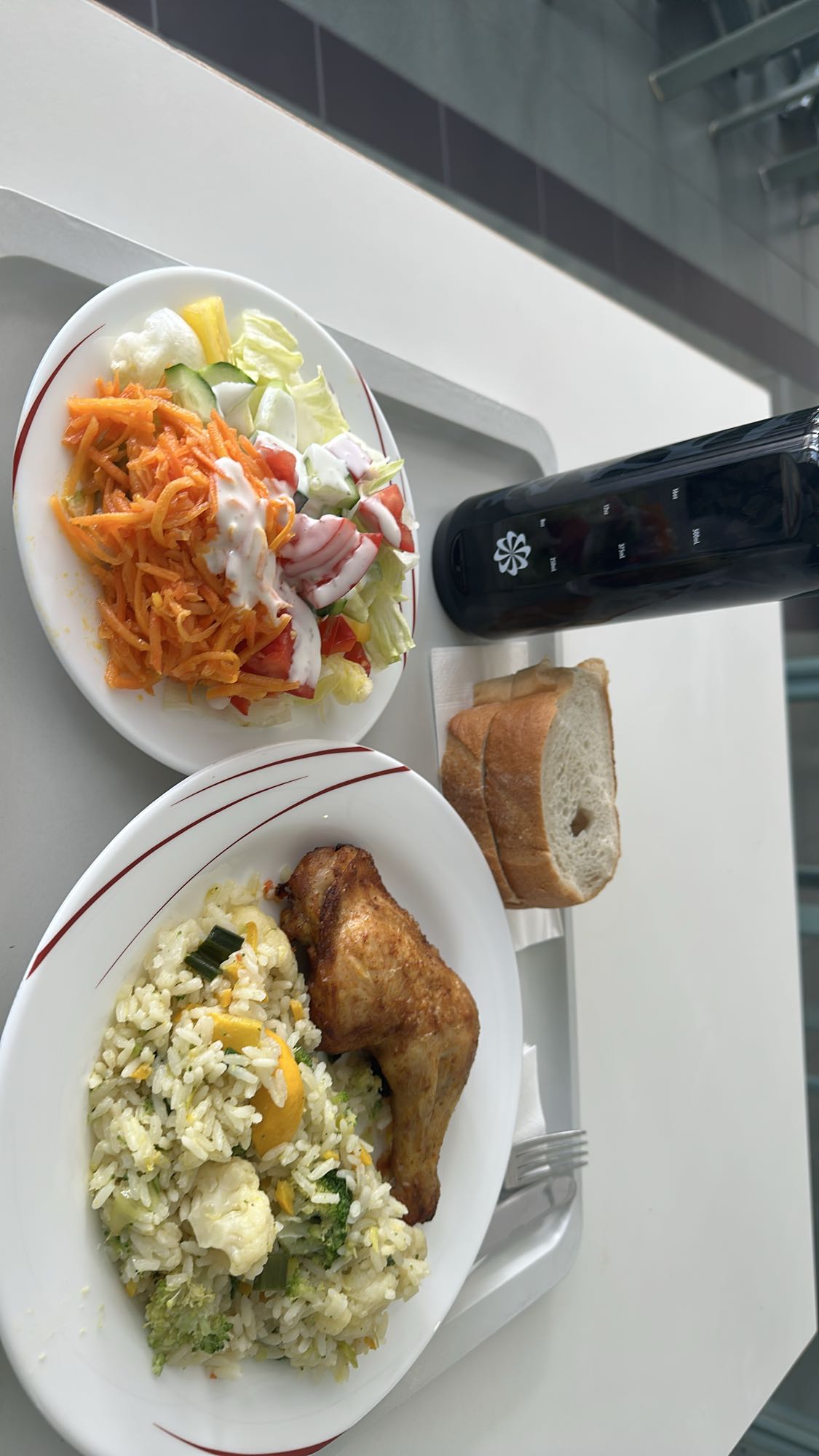 Tavuklu pilav ve salata