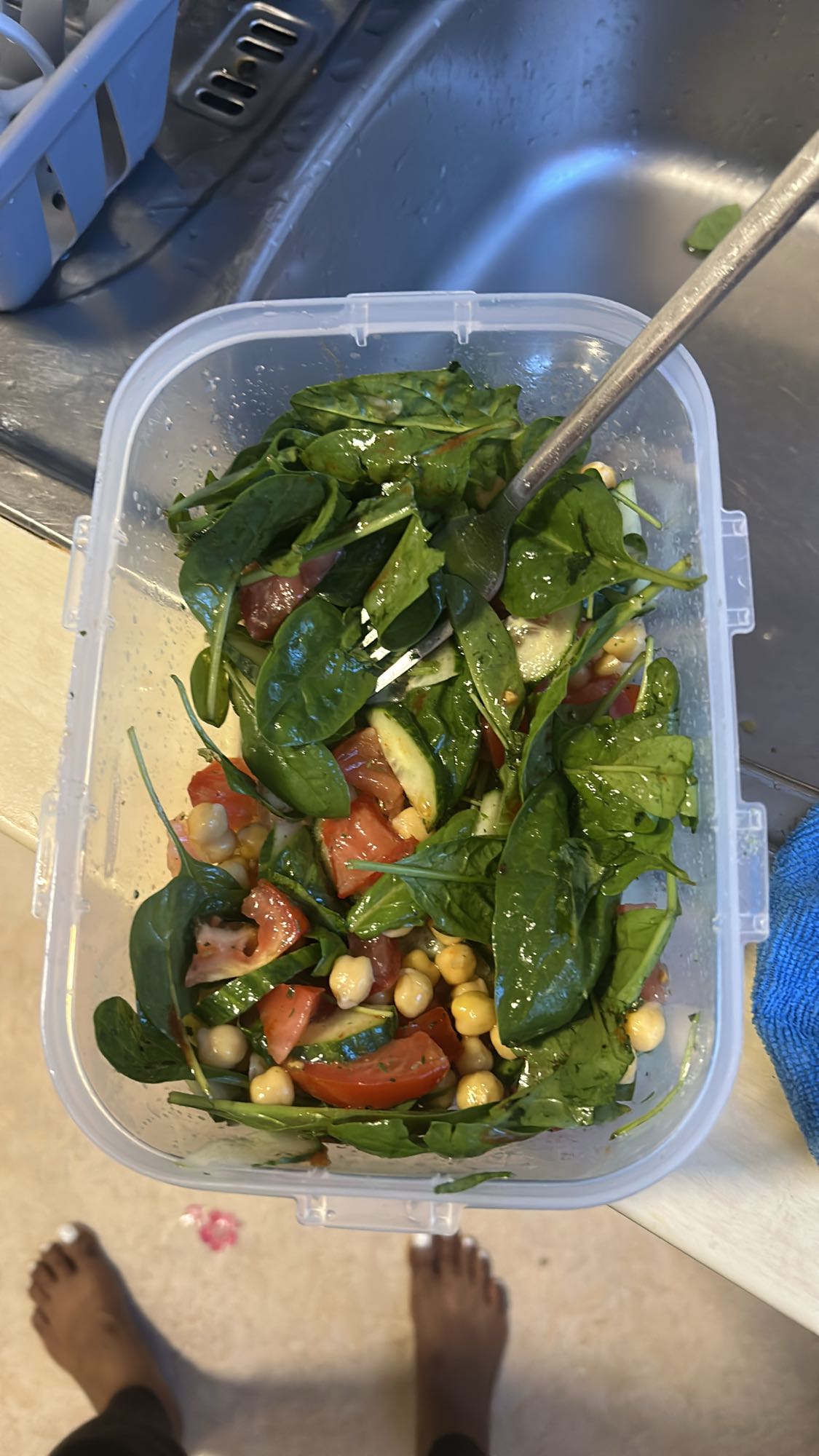 Spinazie Kikkererwt Salade