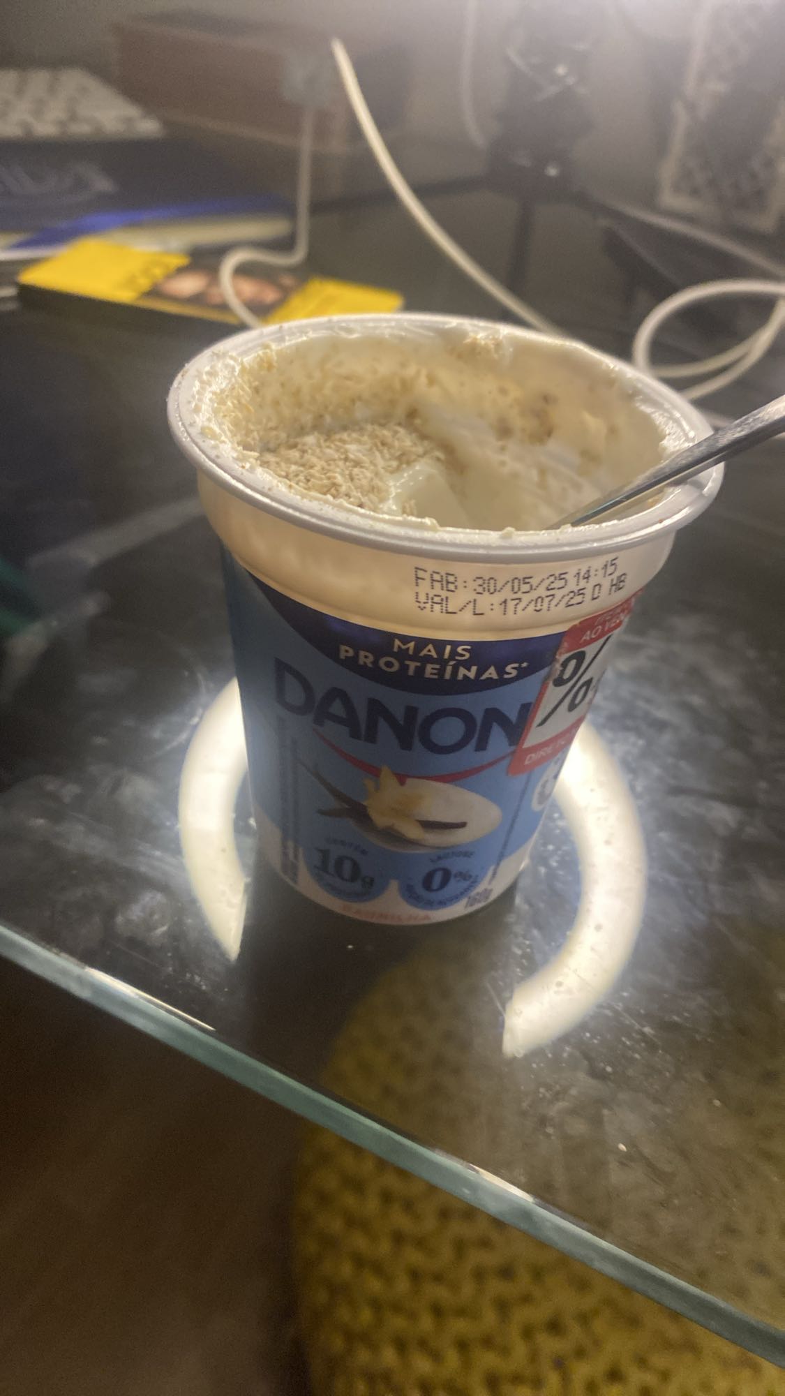 Iogurte com farelo