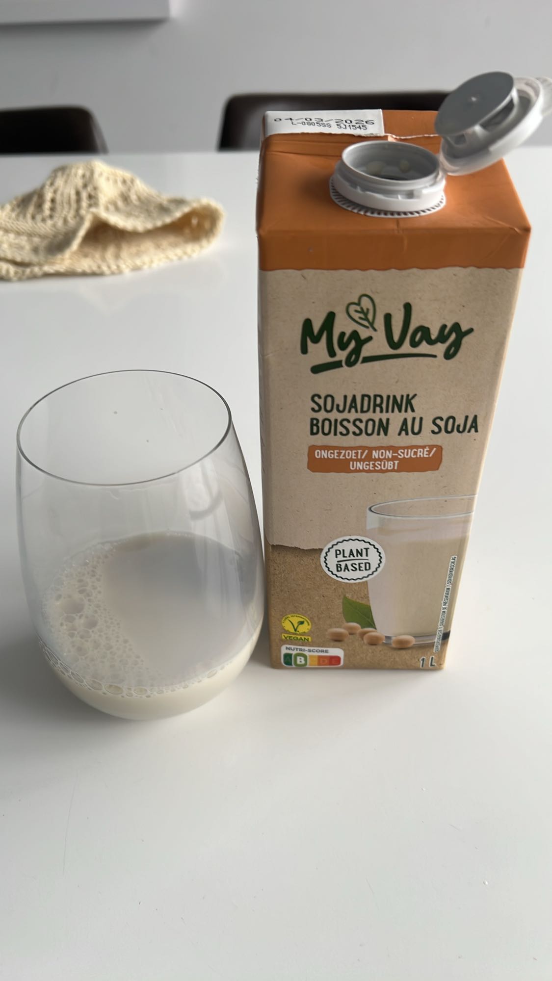 Ongezoete sojadrink glas