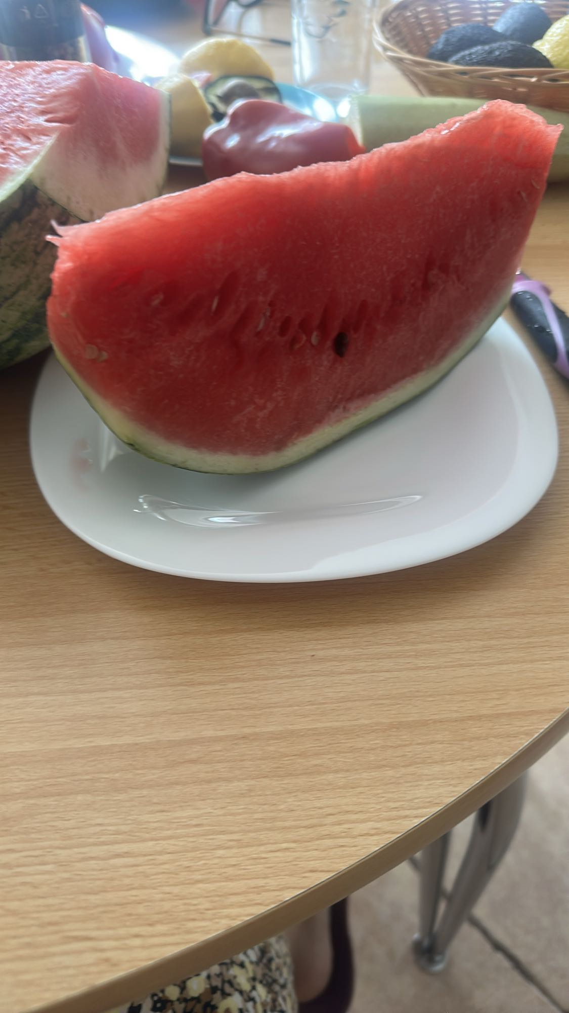Felie de pepene roșu