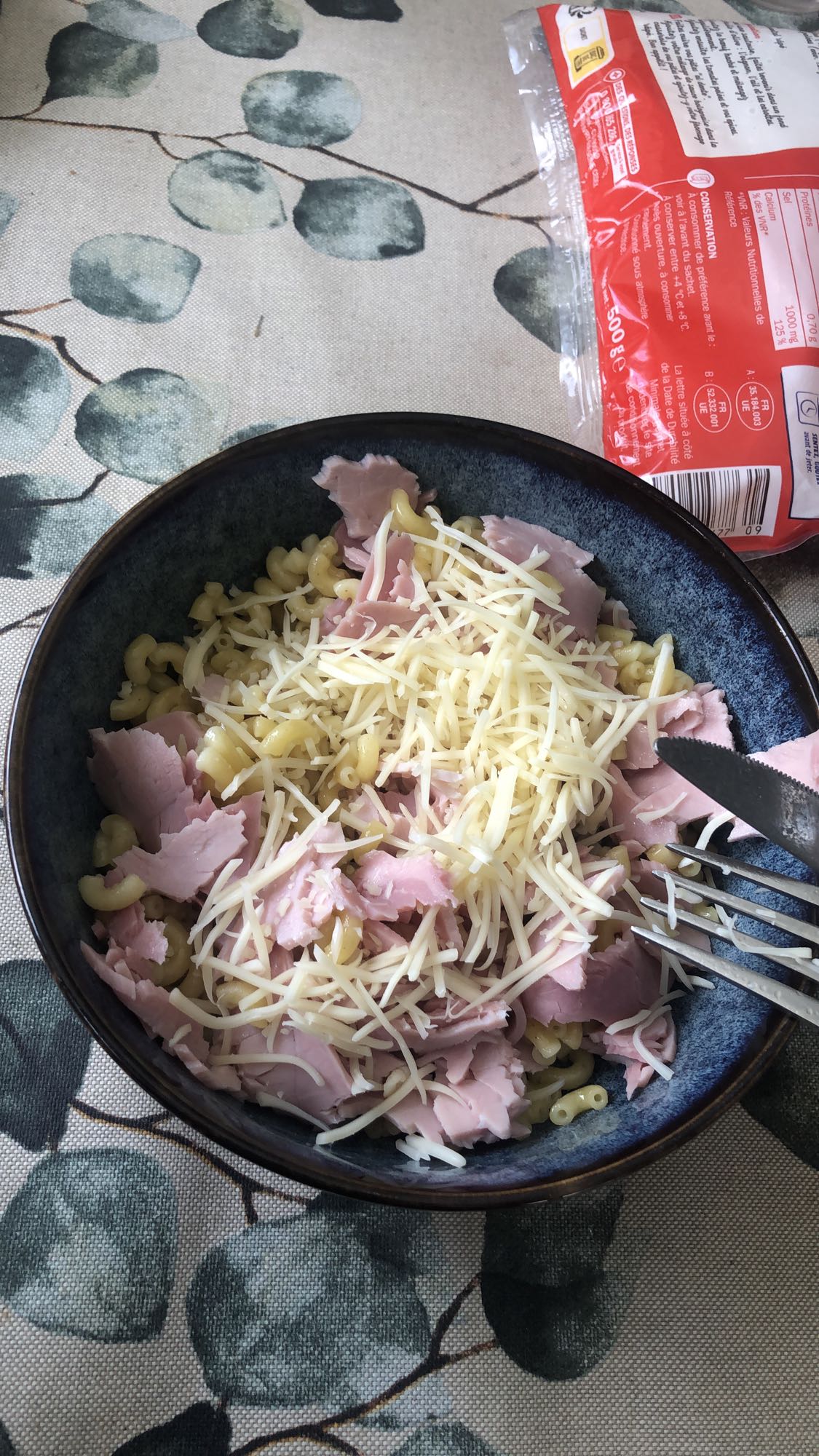 Pâtes jambon fromage