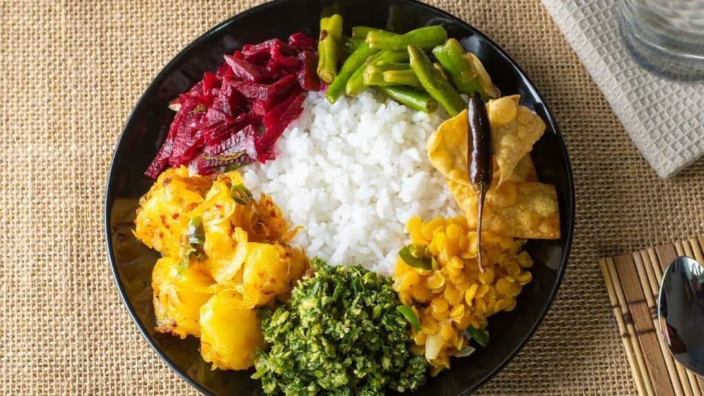 Sri Lankan rice and curry