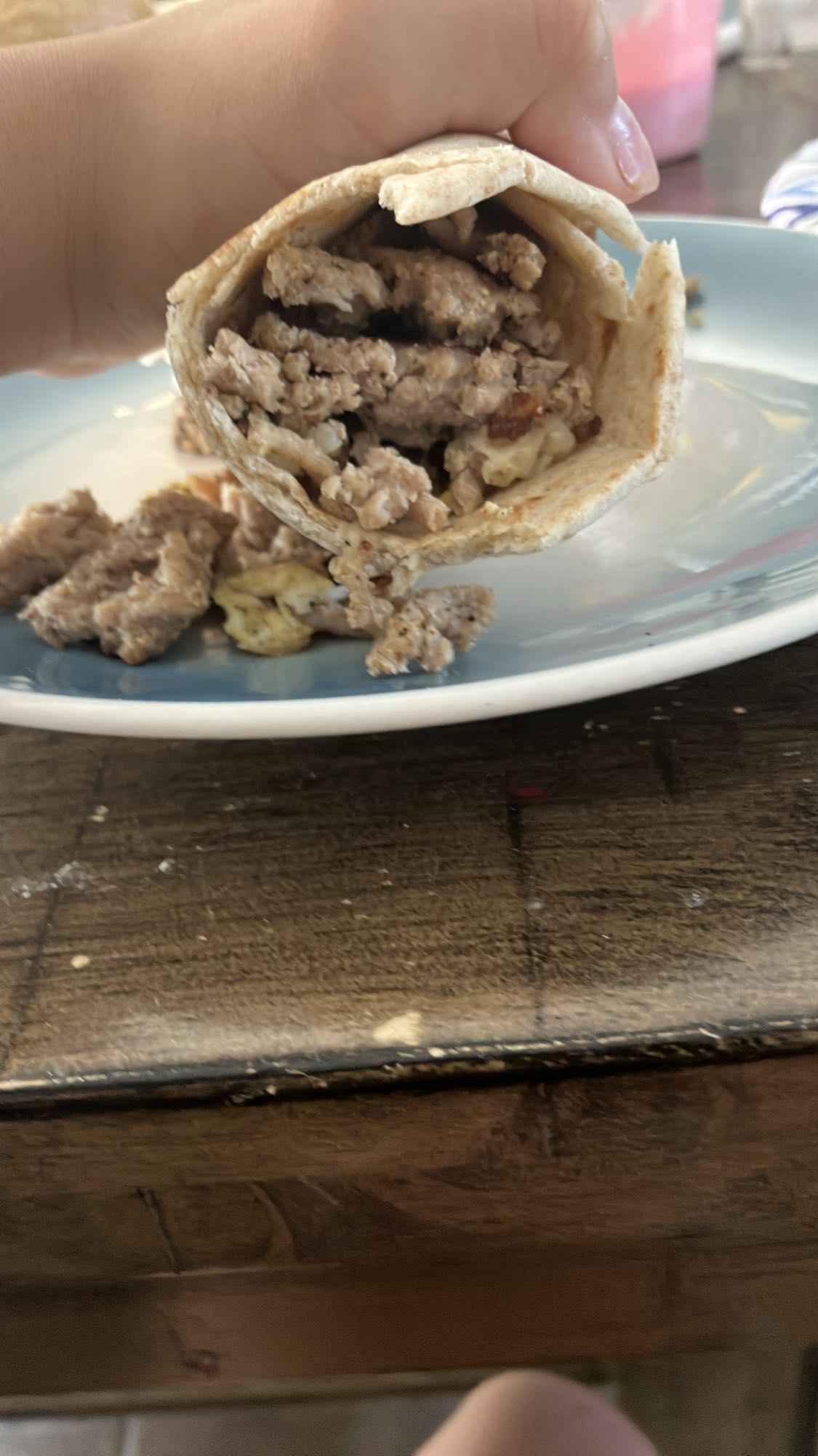 Beef wrap with egg