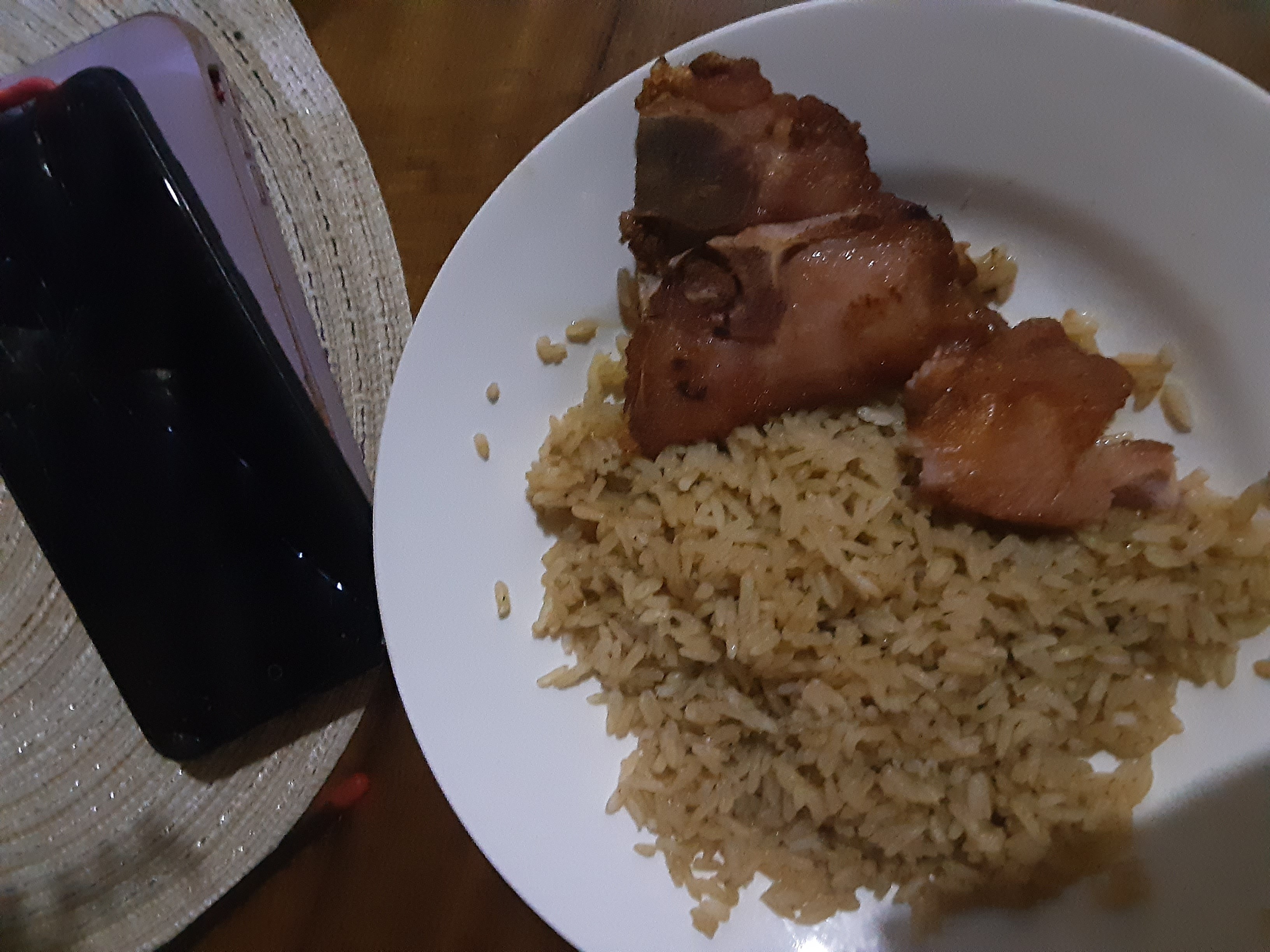 Arroz con carne asada