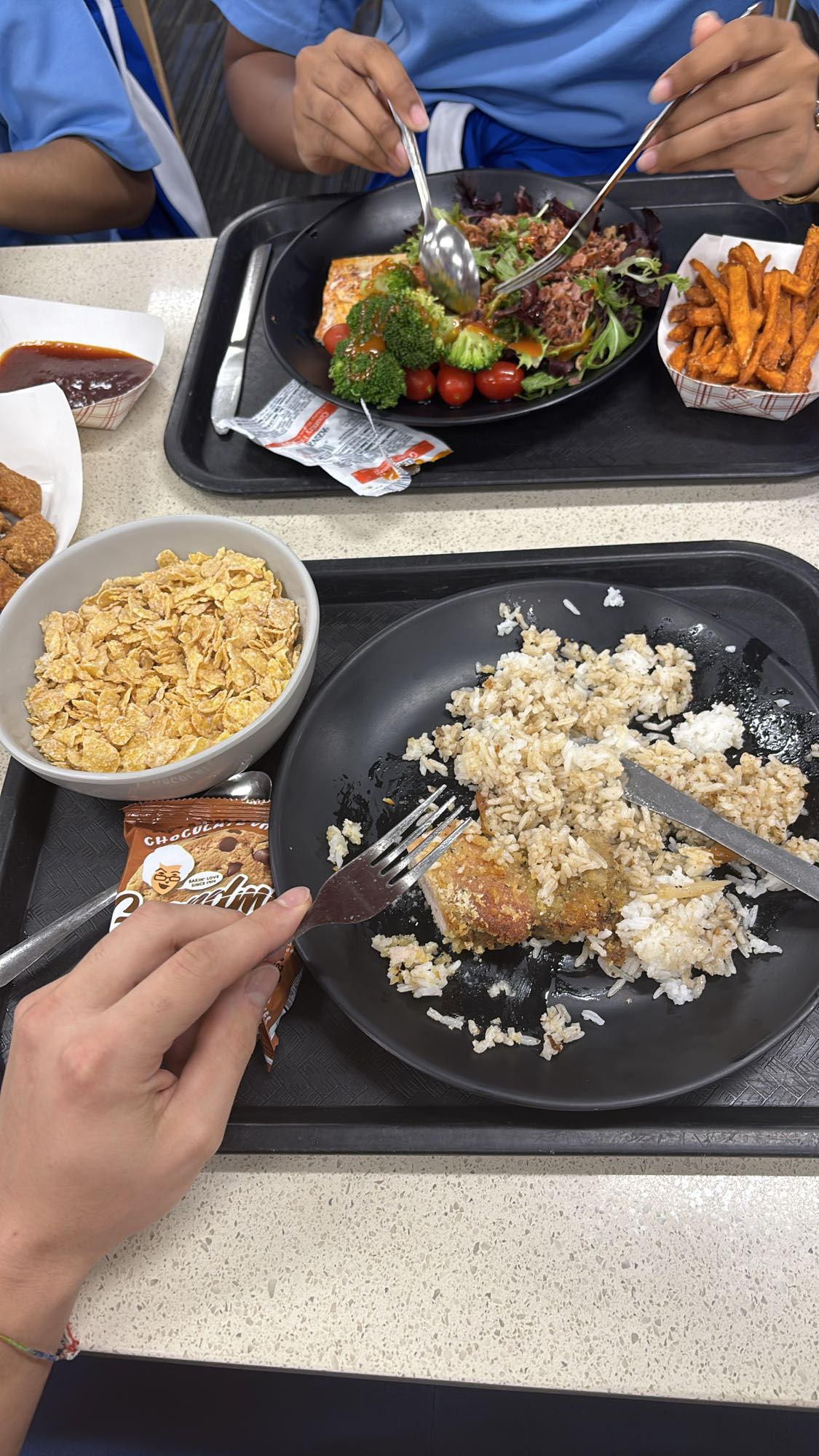 pollo con arroz y cereal