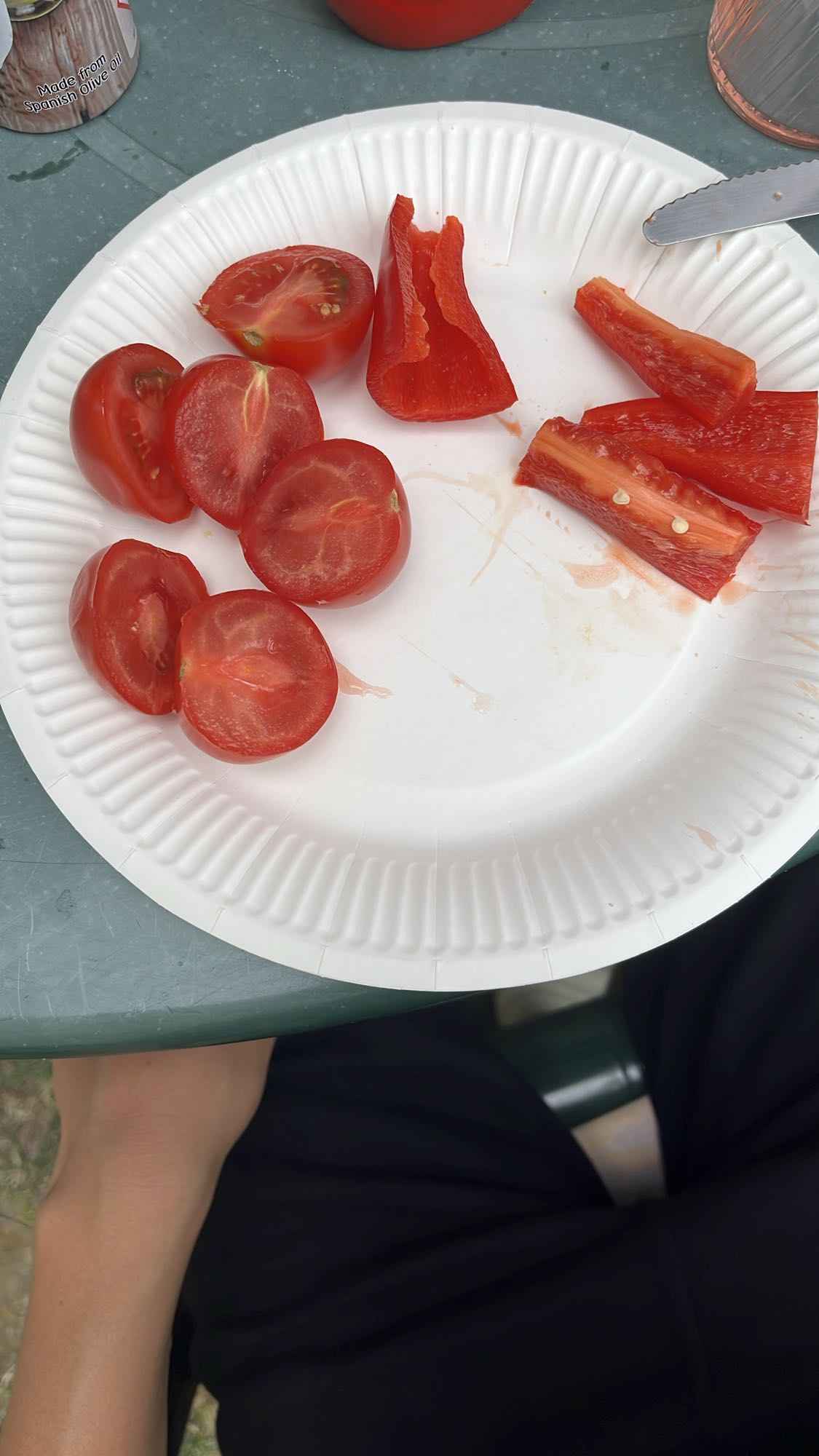 Tomate y pimiento crudos