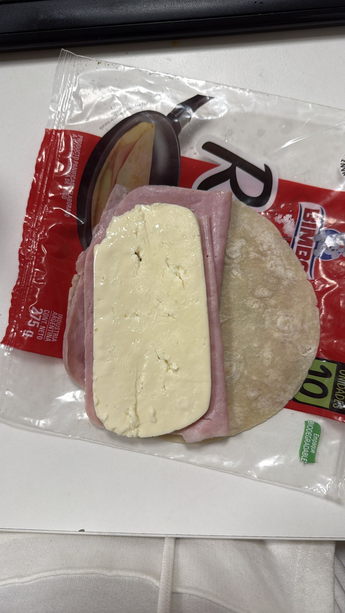 Wrap de jamón y queso