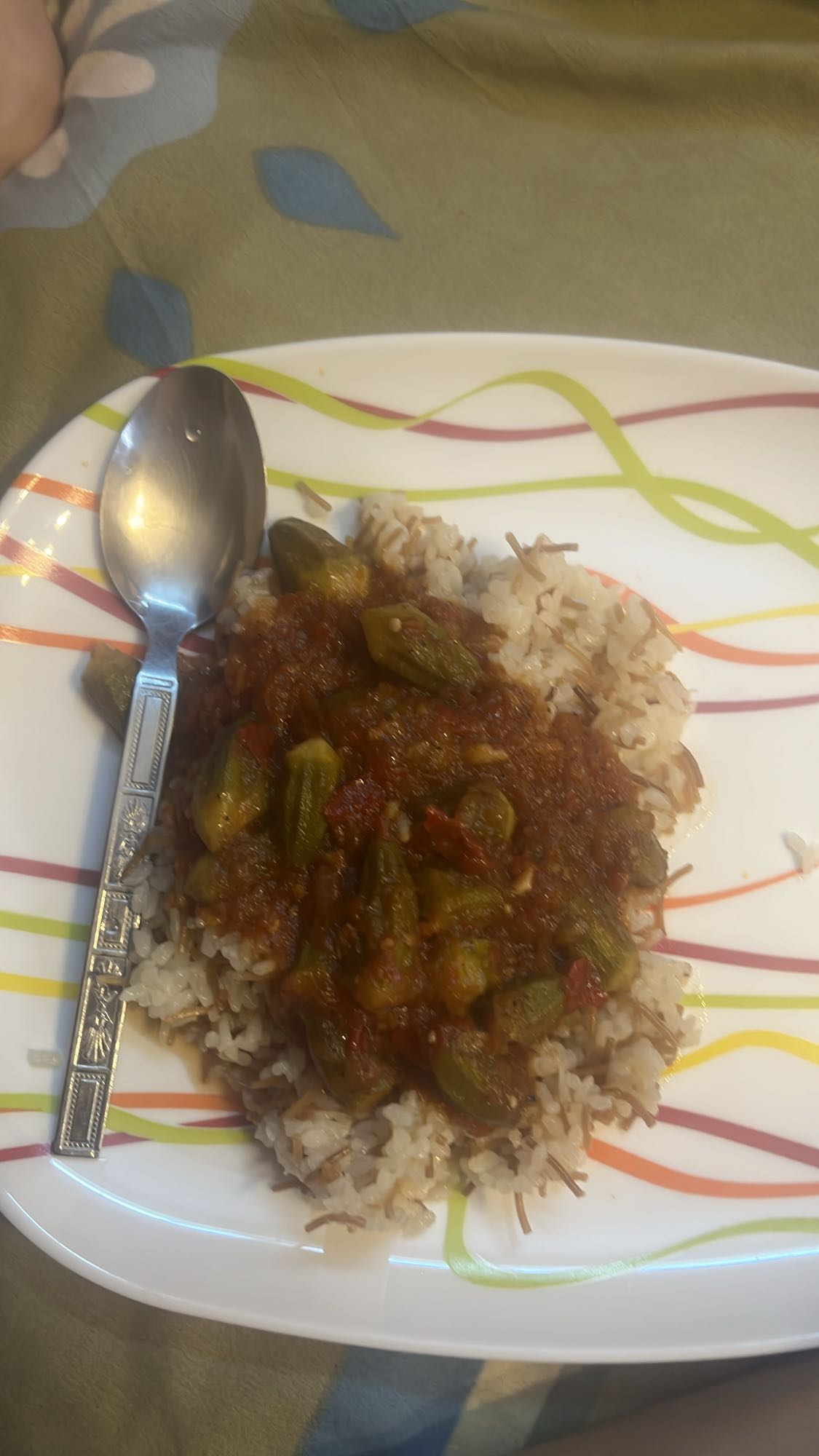 Okra stew with rice