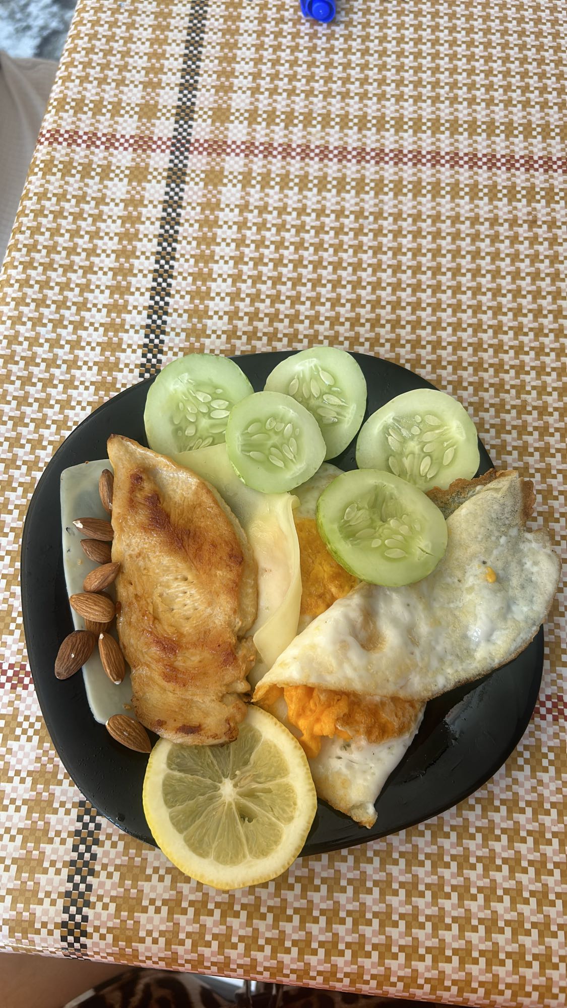 Chicken egg cheese plate