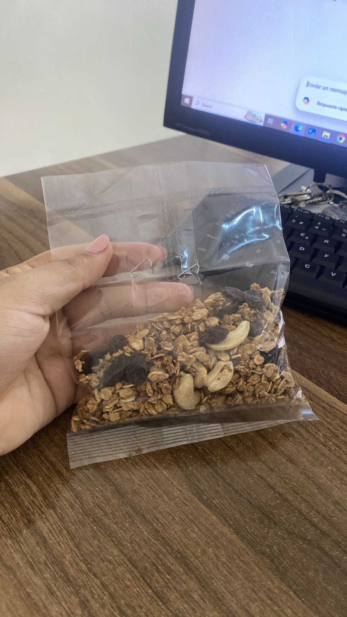mezcla de granola y nueces