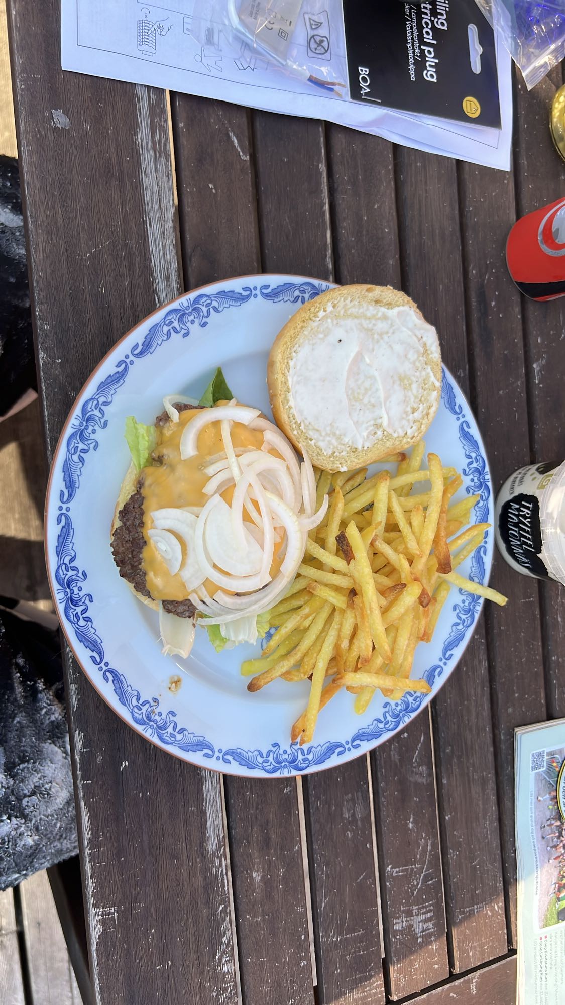 Hamburgare med pommes